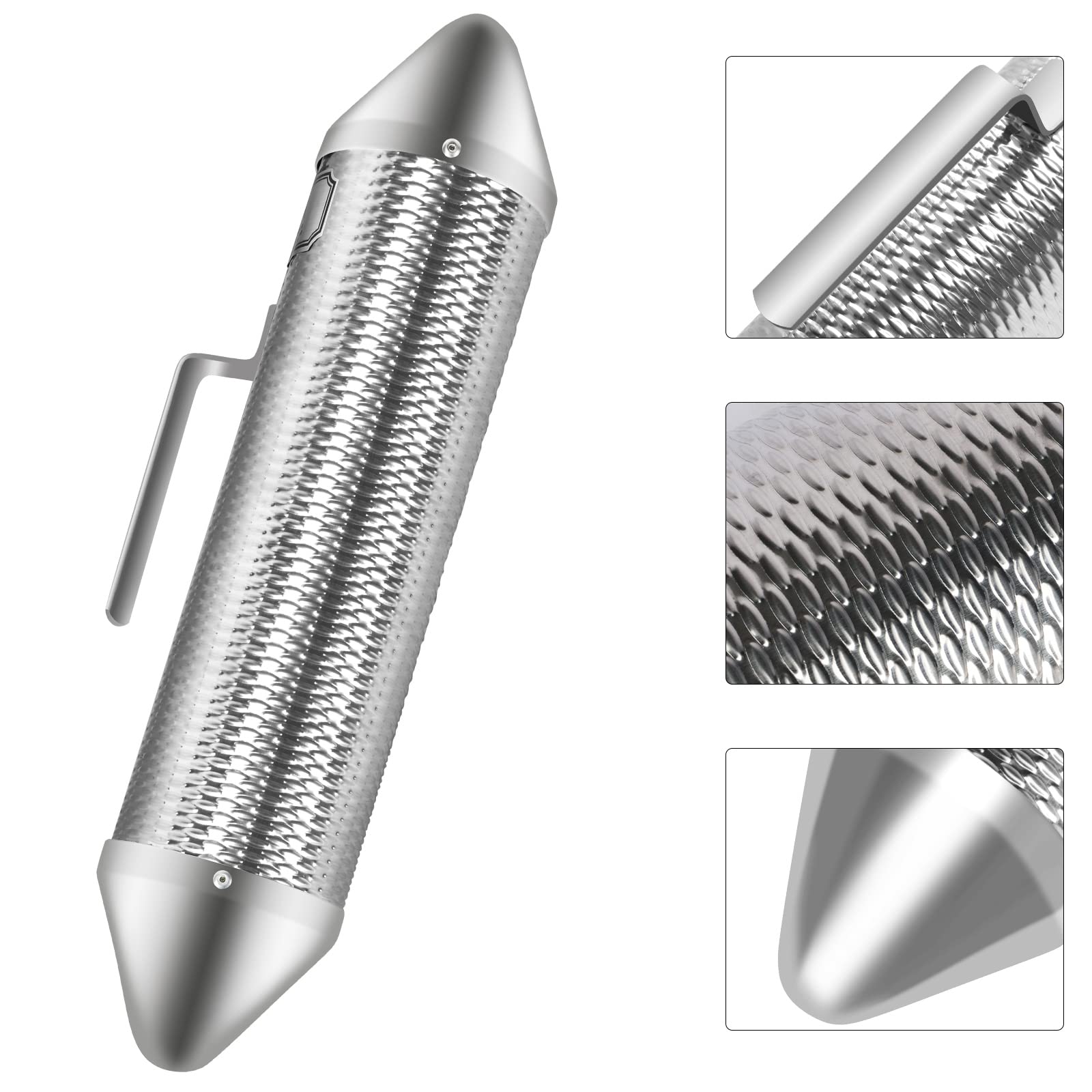 Eastrock Stainless Steel Guiro Instrument Latin Percussion Instrument Shaker Metal Guiro With Scraper,Professional Band Accompan