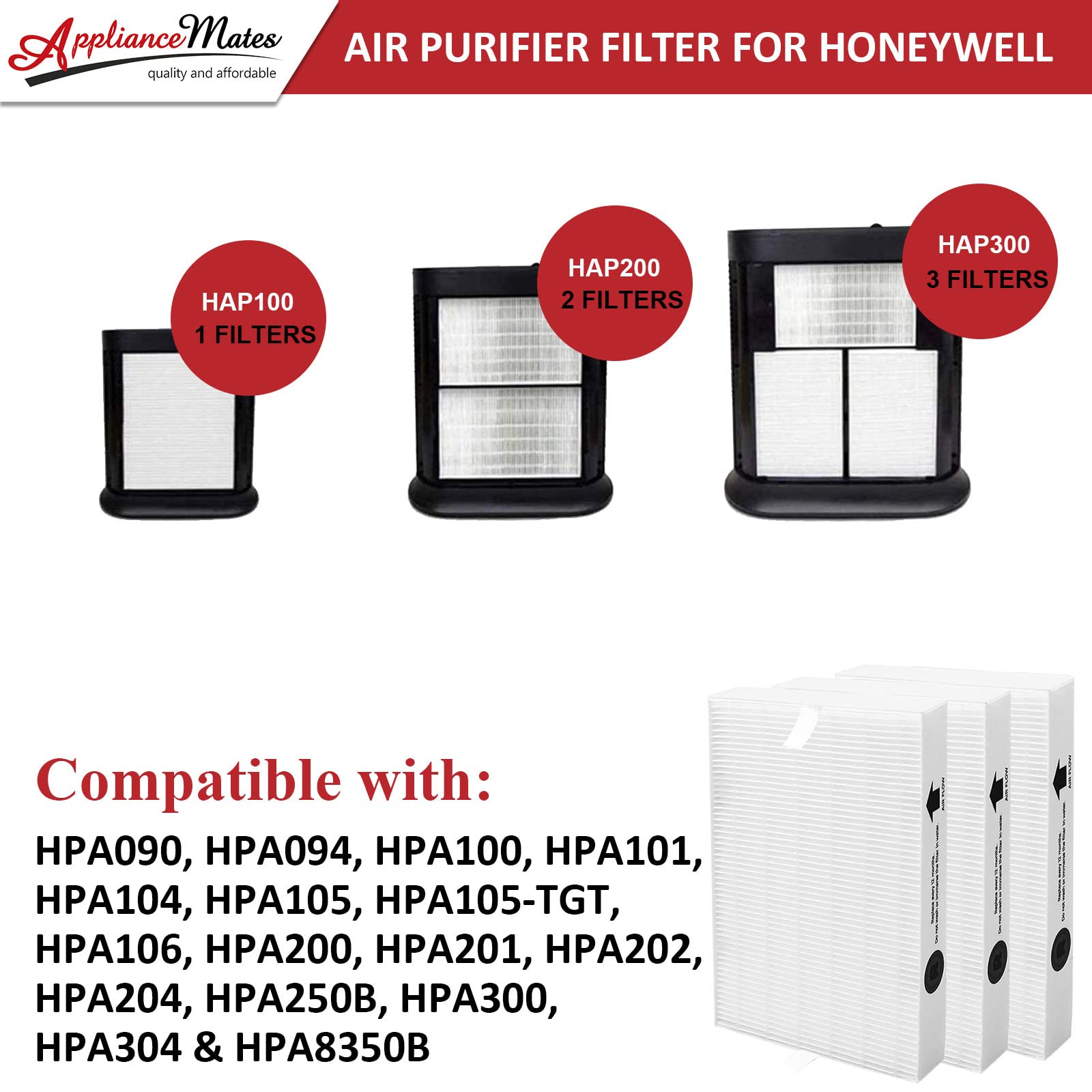 Hpa300 Hepa Filter Replacement For Honeywell Air Purifier Filter 3 Hrf R3 Ture R Hepa Filter Replacement 4 Pack Carbon Pre Purif