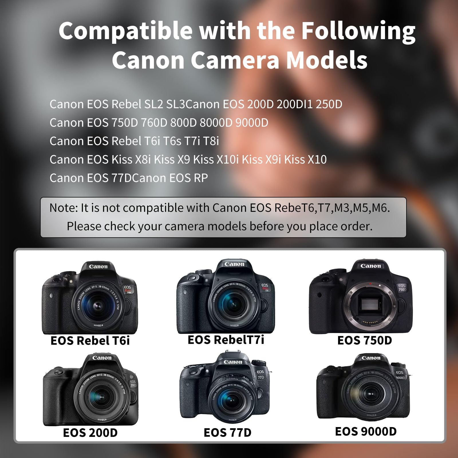 F1Tp Ack E18 Ac Power Supply Adapter Dr E18 Dc Coupler Kit For Canon Eos Rebel T6I T7I Sl2 Sl3 Rp R10 T6S T8I 77D 200D 250D 750D 760D 800D 850D Cameras.