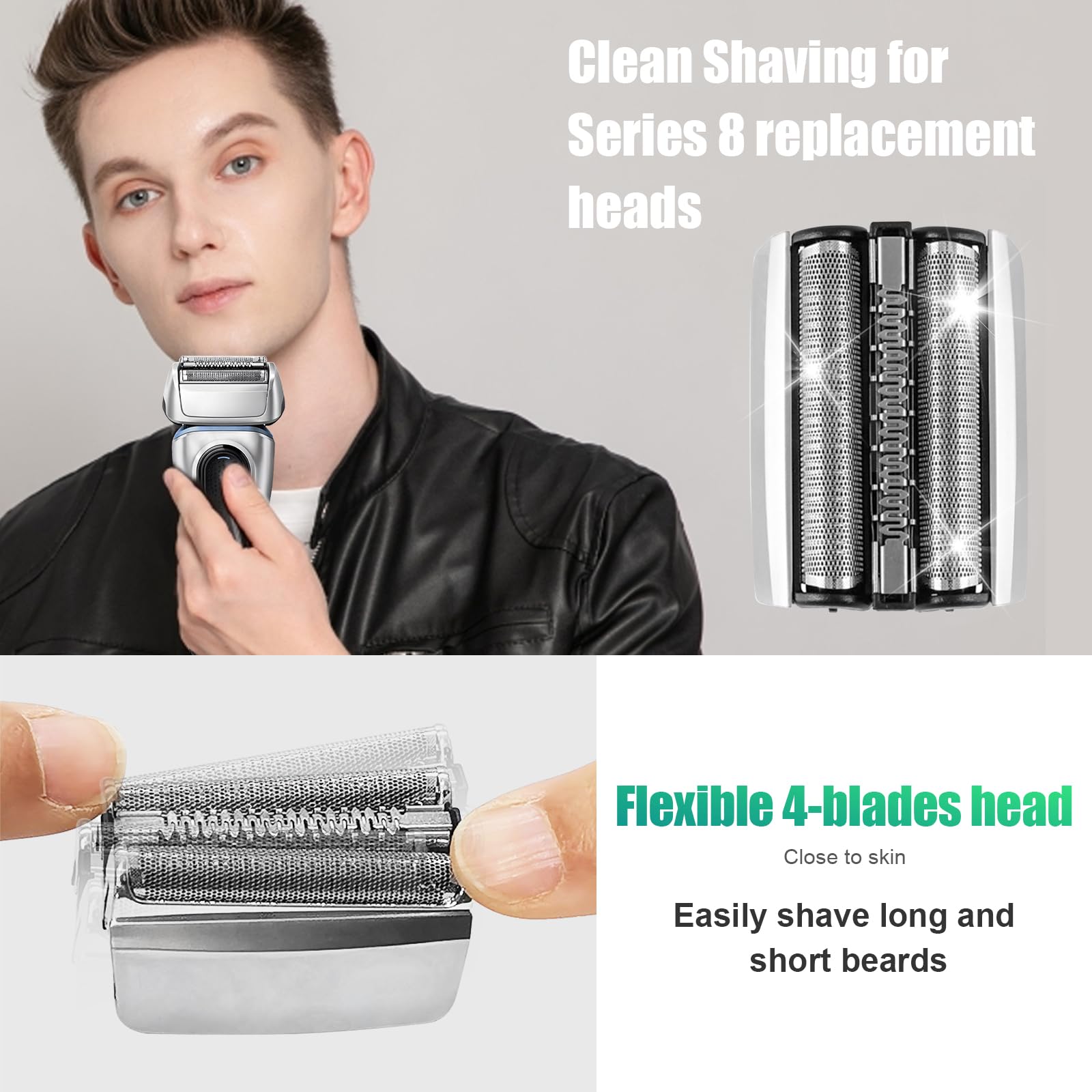 Series 8 83M Electric Shaver Head Replacement,Compatible With Braun S8 Replacement Head Electric Razor Blades Model 8370Cc,8340S