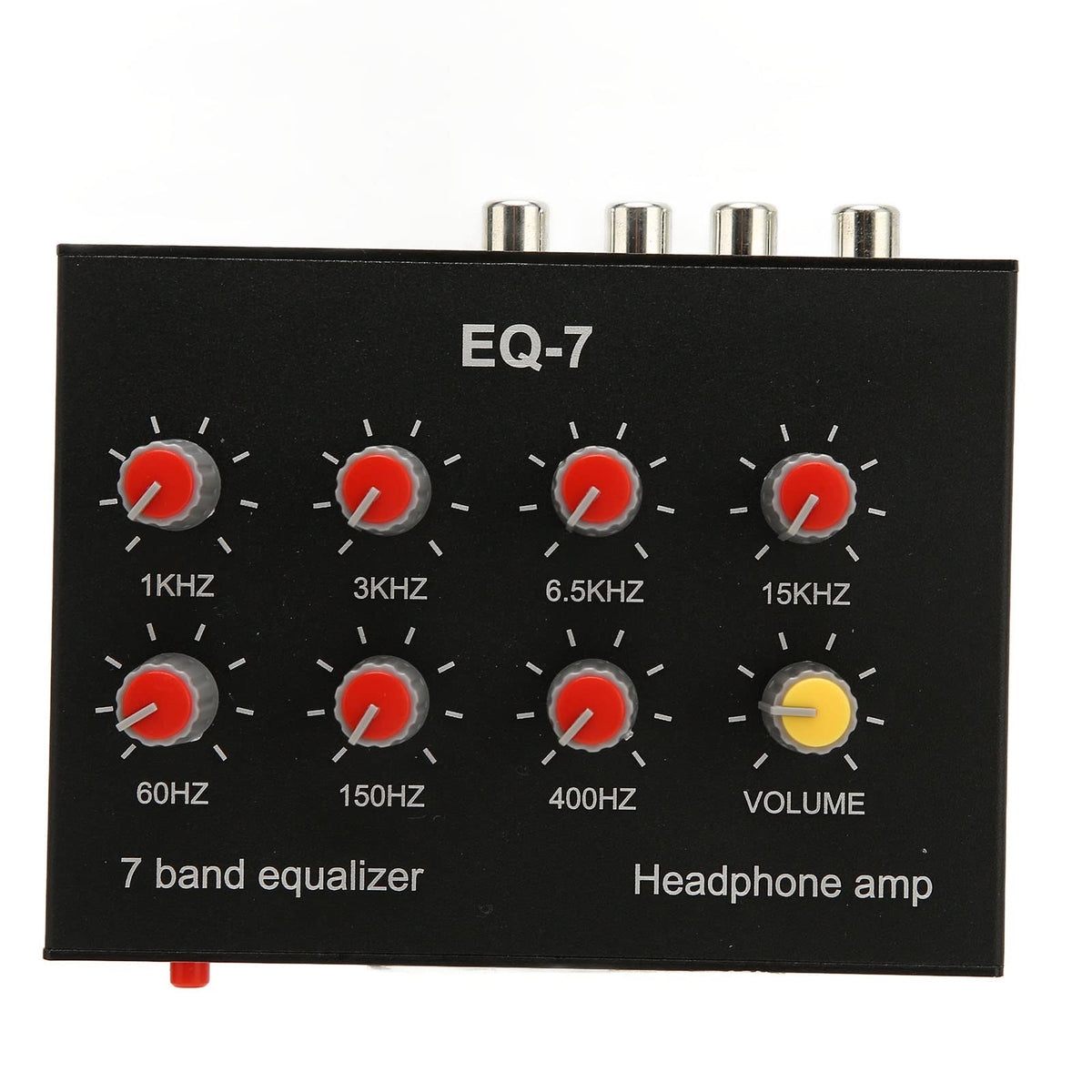 7 Band Sound Equalizer Dual Channel With 12Db High Bass Adjustment,Input Output, Aluminum Alloy, 3.5Mm Interface, Compatible Wit