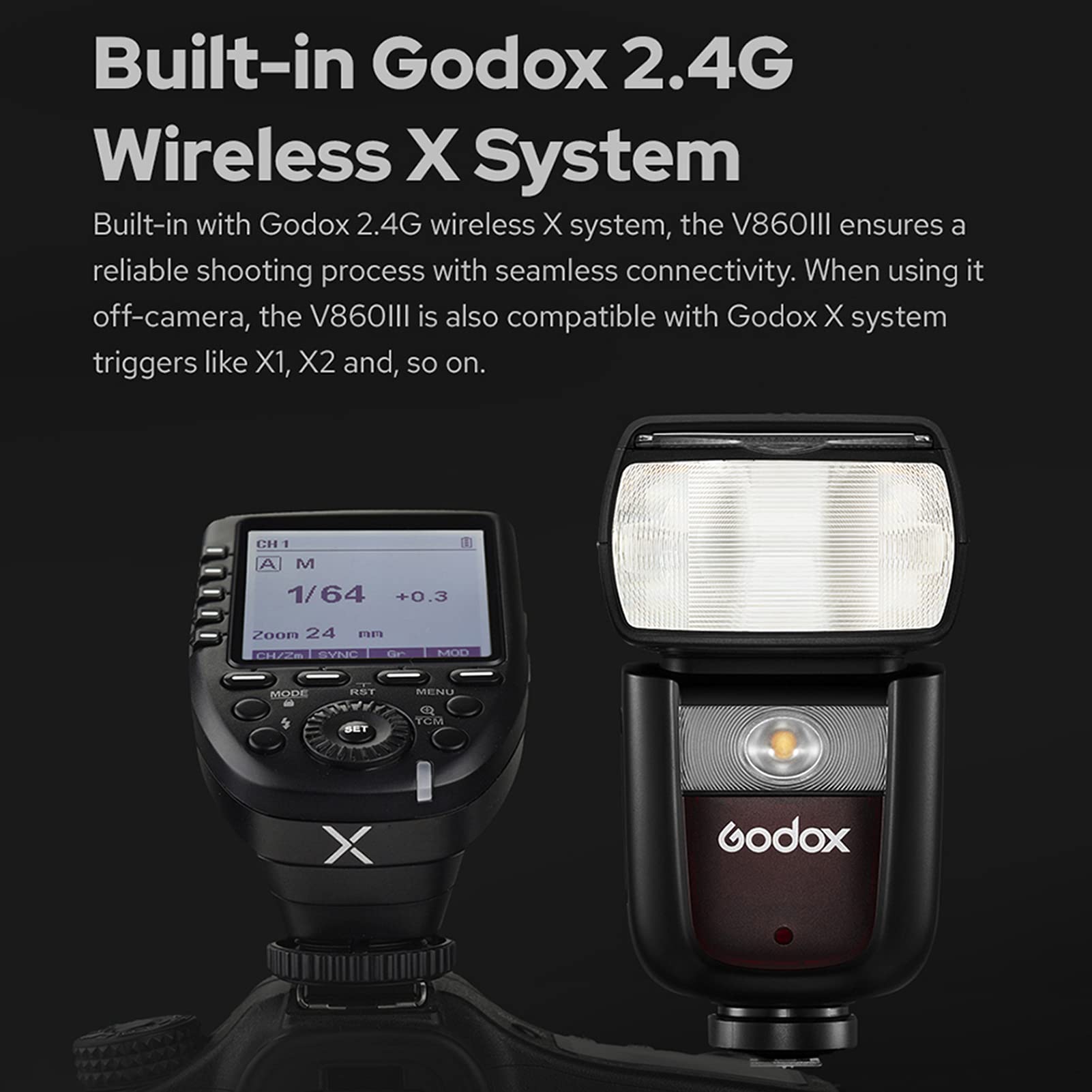 Godox V860Iii-C Camera Flash Light Wireless Ttl Transmitter/Receiver Speedlite Gn60 1/8000S Hss Built-In 2.4G Wireless X System
