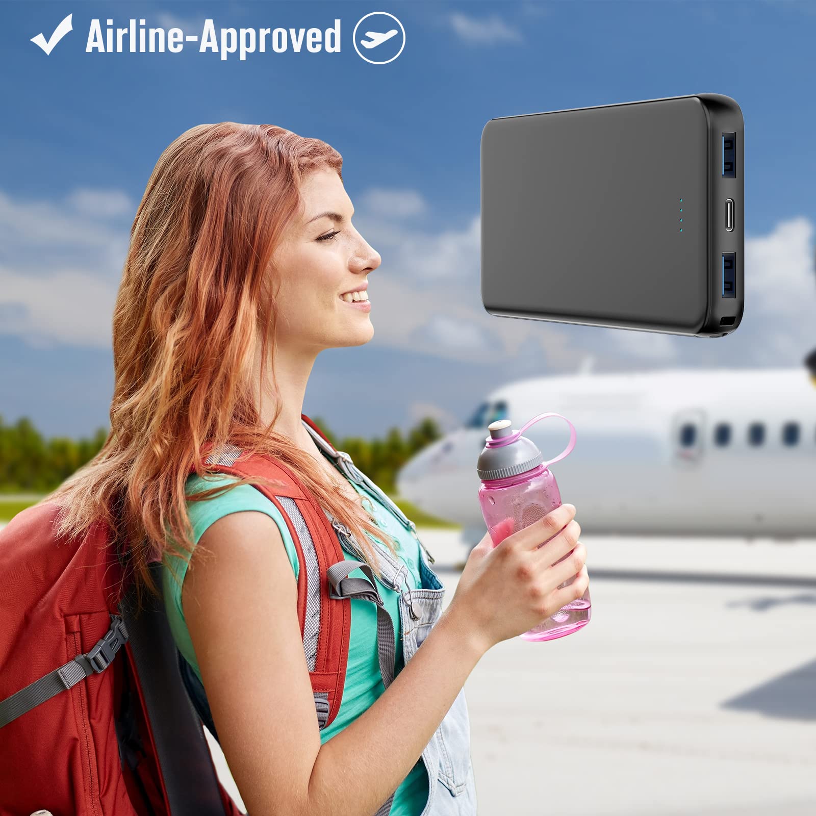 Vanyust S21 Portable Charger, Power Bank, 10000Mah Usb C Out Fast Charging External Battery Pack Compatible For Iphone 15 14 13