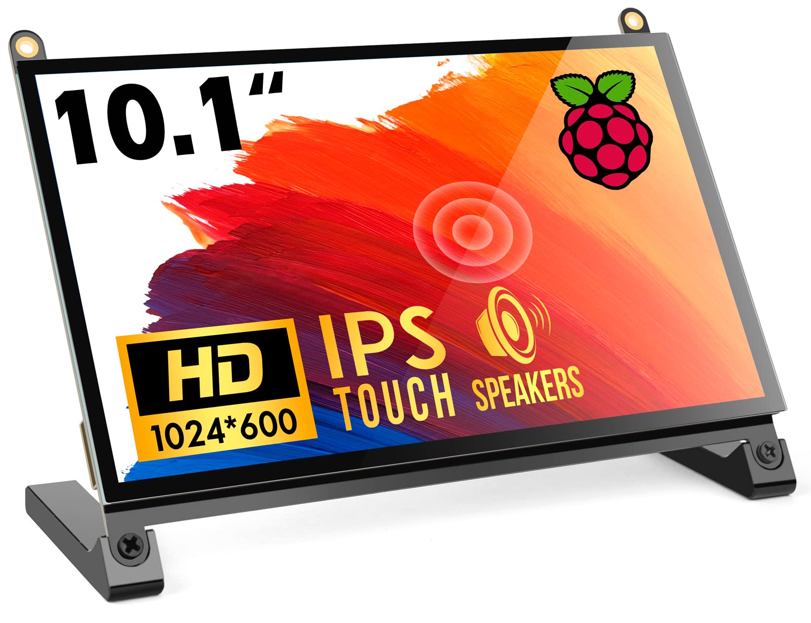 Roadom Raspberry Pi Screen, 10.1 Touchscreen Monitor, Ips Fhd 1024600,Responsive And Smooth Touch,Dual Built In Speakers,Hdmi In