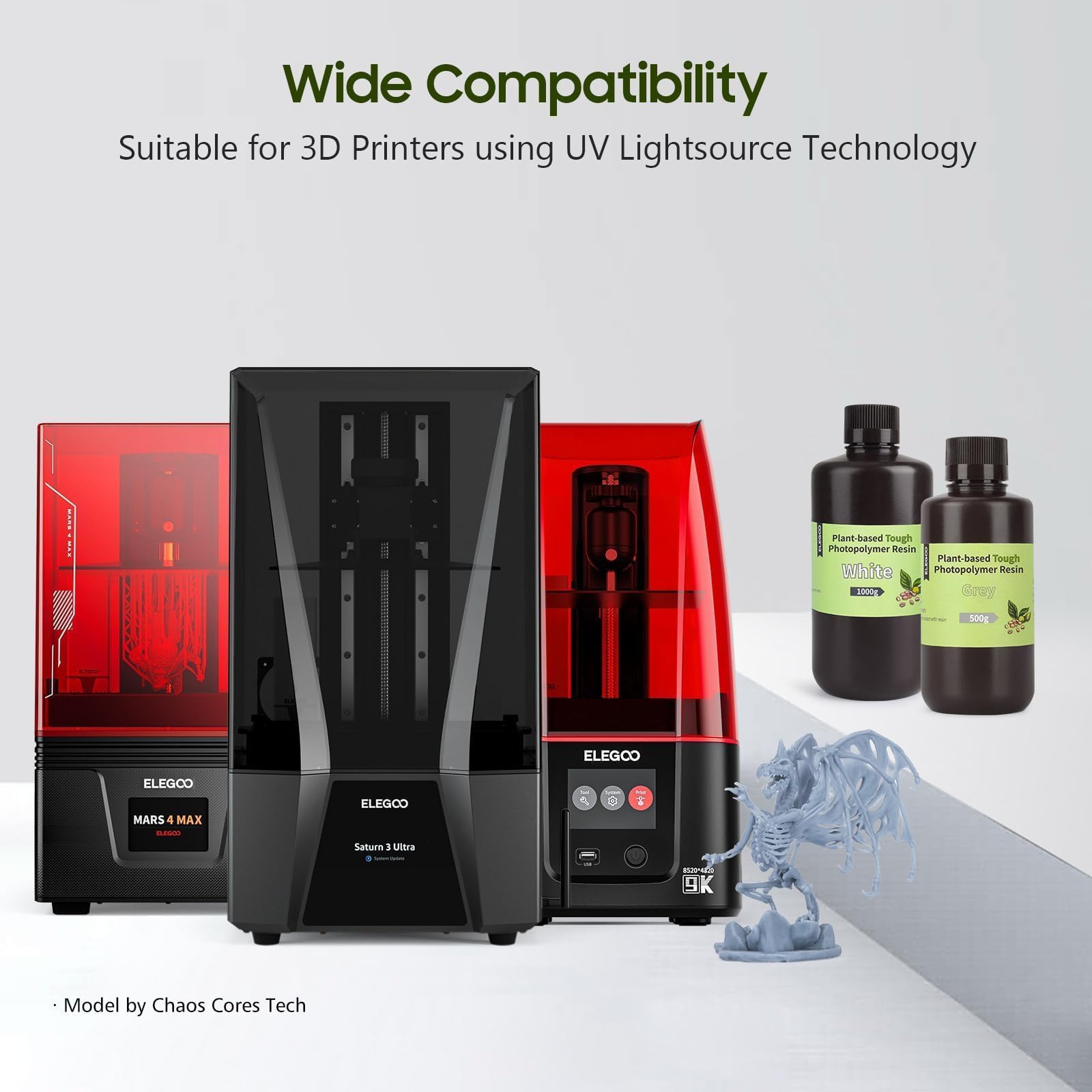 Elegoo Abs-Like Plant-Based 3D Printer Resin With Low Odor And High Precision, 405Nm Uv Resin, And Quick Curing For Mars Saturn