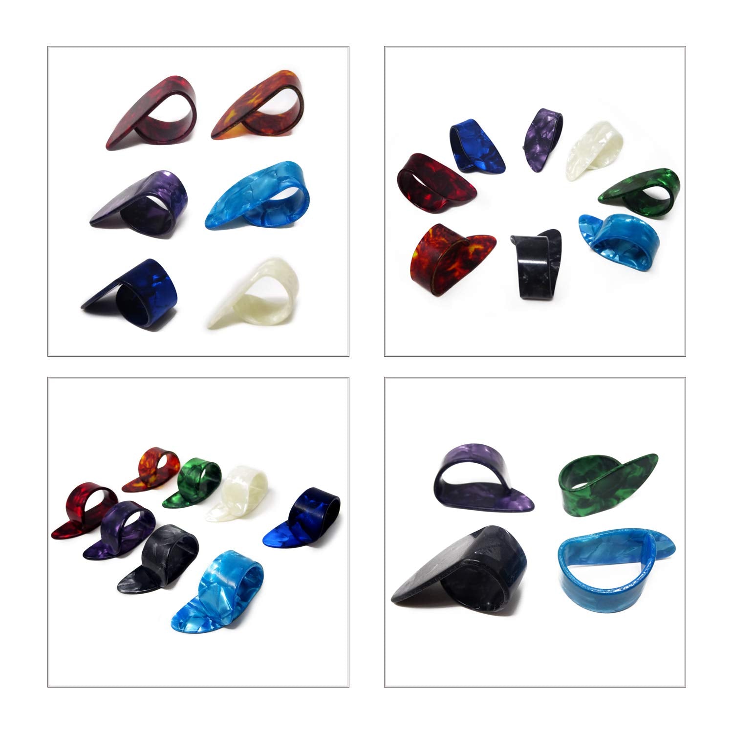 Honbay 8Pcs Celluloid Guitar Thumb Finger Picks Flat Thumbpicks Guitar Thumb Picks In A Metal Box For Fingerstyle Acoustic Guita