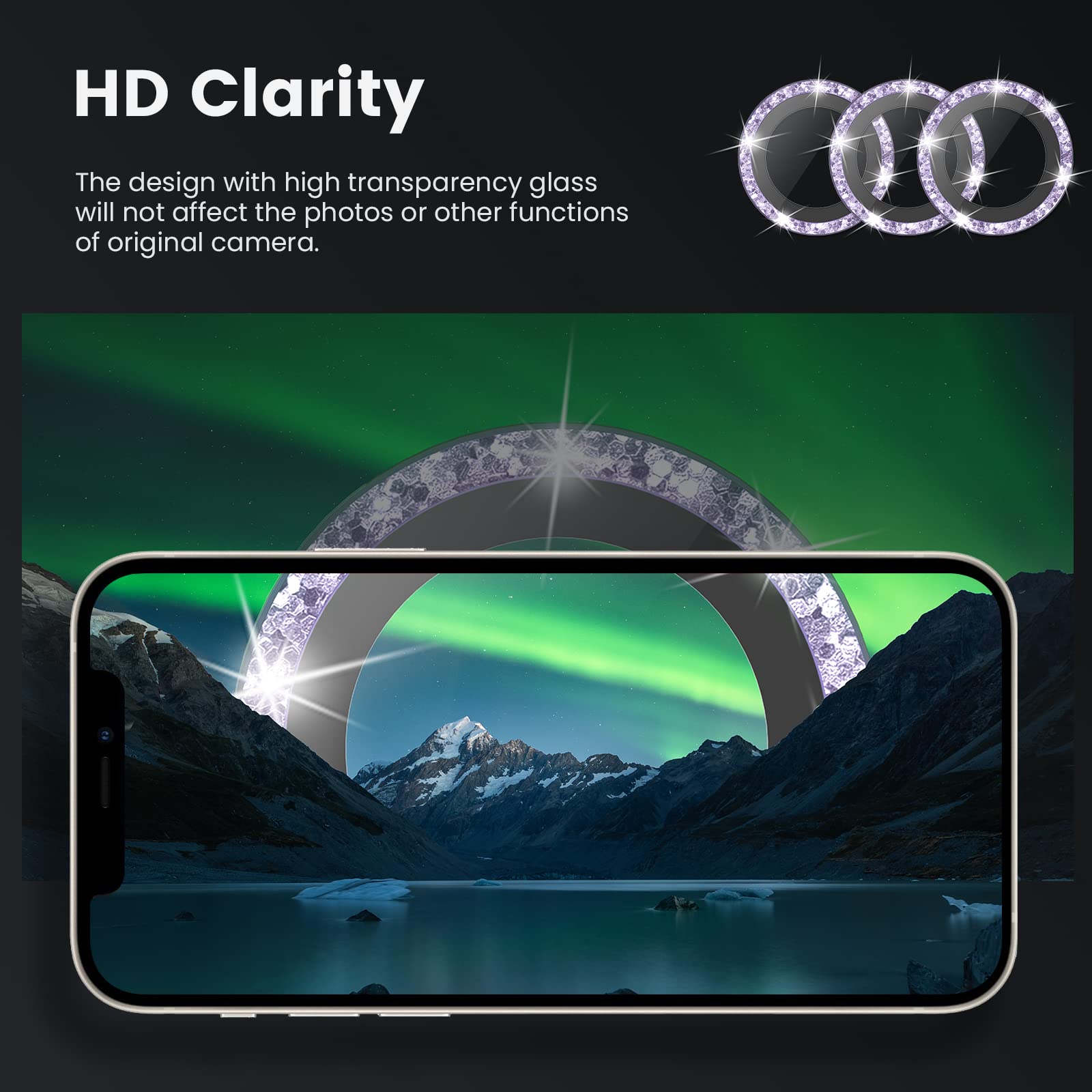 Tensea 21Pcs] For Iphone 14 Iphone 14 Plus Camera Lens Protector, 9H Tempered Glass Camera Cover Screen Protector Metal Individu