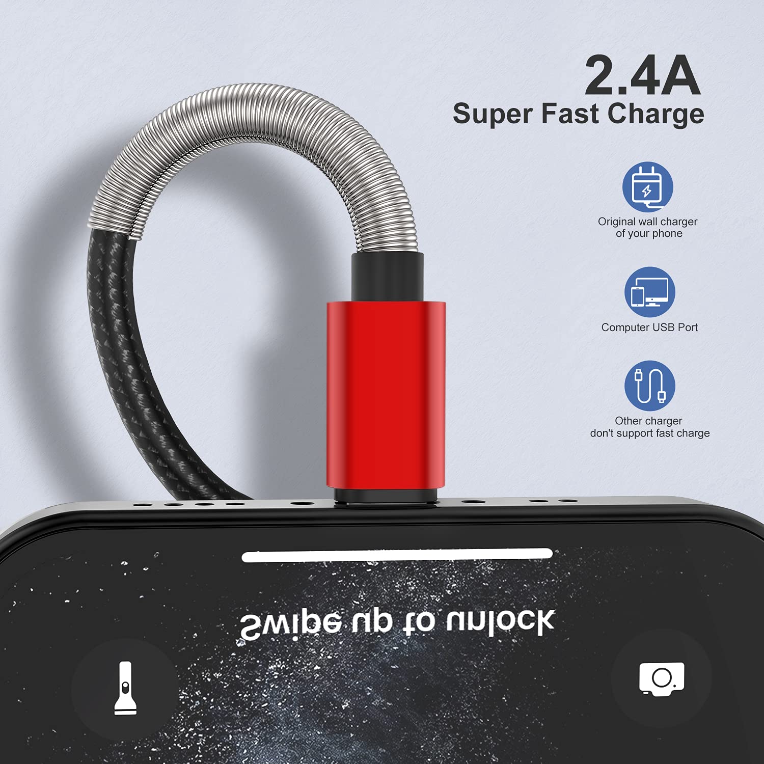 3 Pack For [Apple Mfi Certified] Iphone Charger 3Ft, Lightning To Usb Cable 3 Feet, Fast Apple Charging Cable Cord 3 Foot For Ip