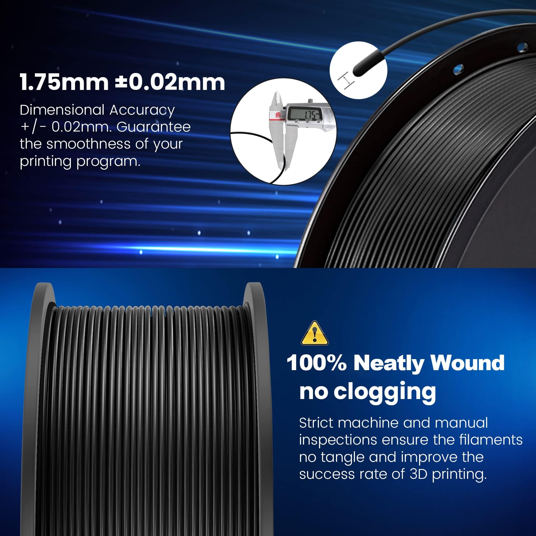 Sunlu 3D Printer Filament Pack, 0.25Kg Each Spool, Total 2Kg, Mini Spool, Pla+ Filament 1.75Mm, 8 Packs, Black+ White+ Grey+ Min