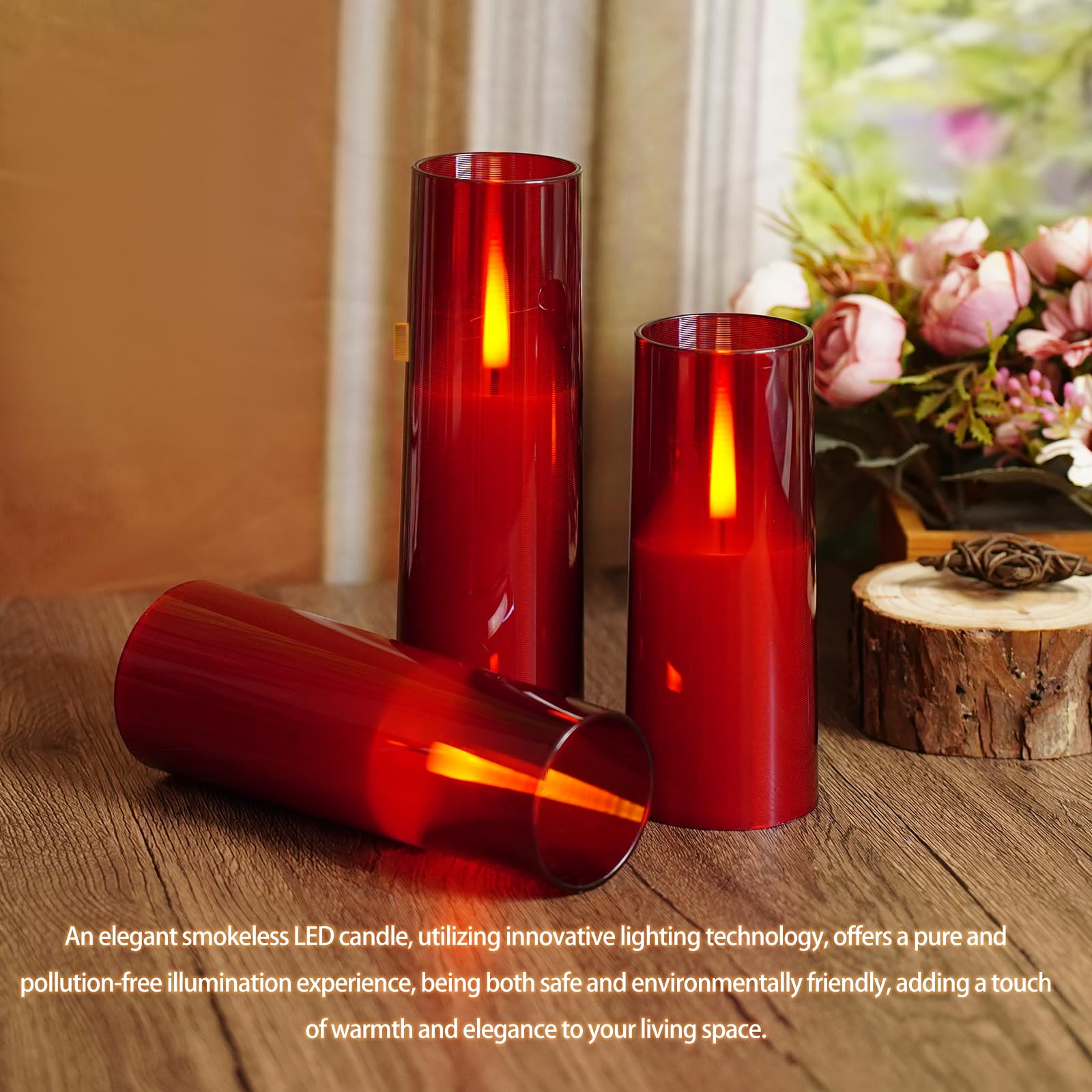 Thorbling Flameless Led Candles, Upgraded Realistic 5 Pcs Flickering Flame Pillar Candles, Battery Operated Candles With Remote