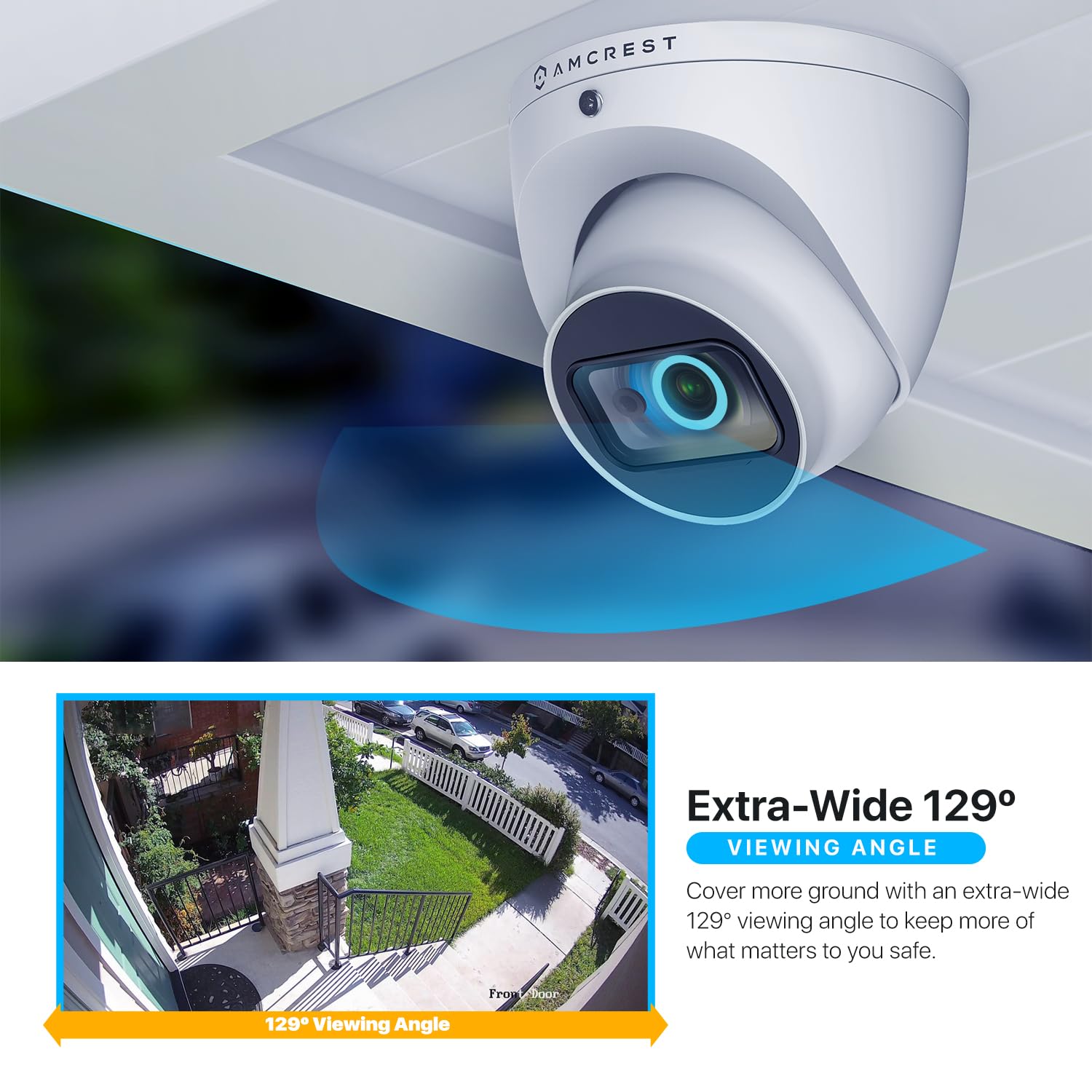 Amcrest Analog Outdoor Security Camera Dome 2Mp 1080P @ 30Fps, Quadbrid, 129 Fov, White (Not An Ip Camera) (Dvr Required, Not In