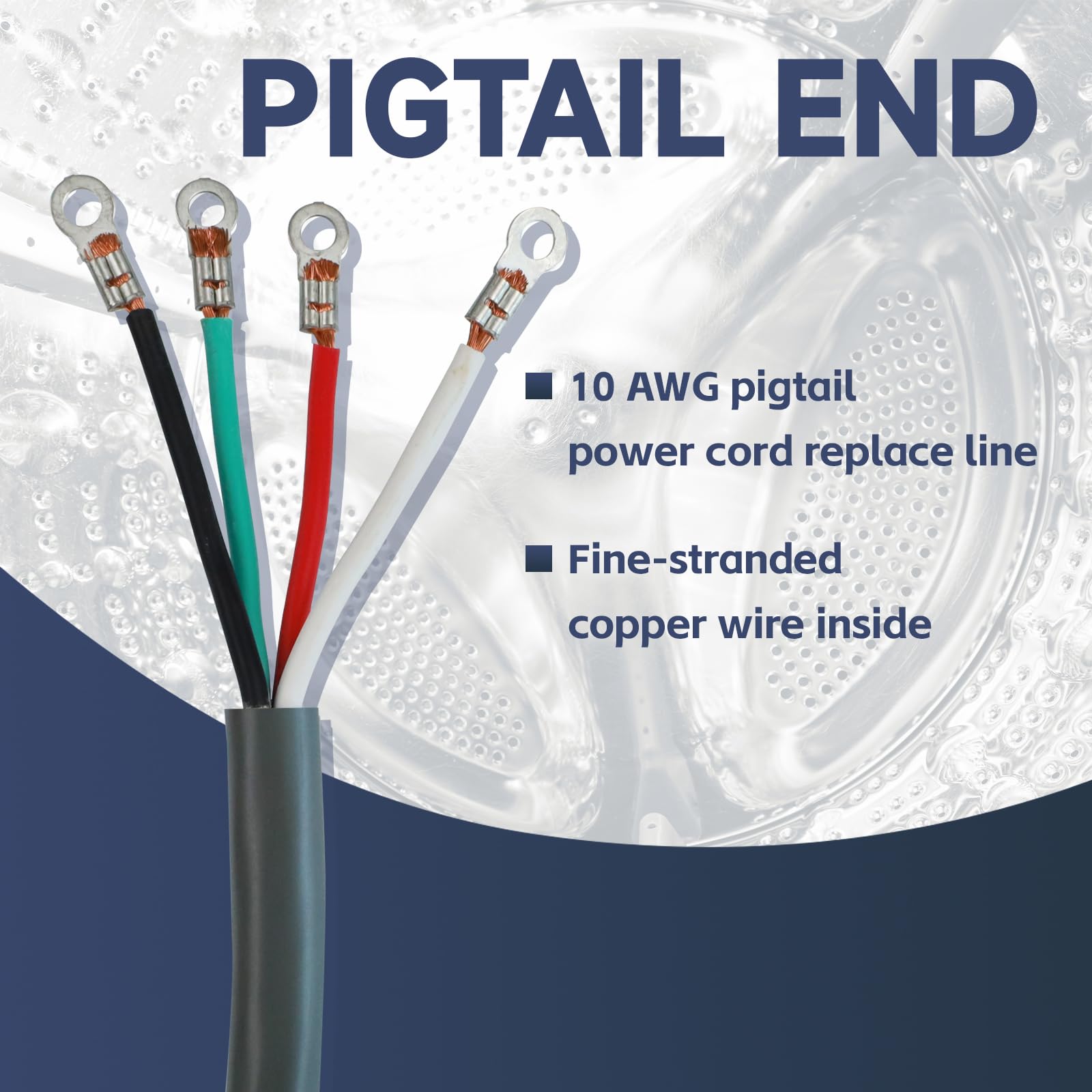 Ep 4 Prong Dryer Cord, 6 Ft 10/4 Srdt, 30Amp Appliance Extension Power Cord, Nema 14 30, Grey