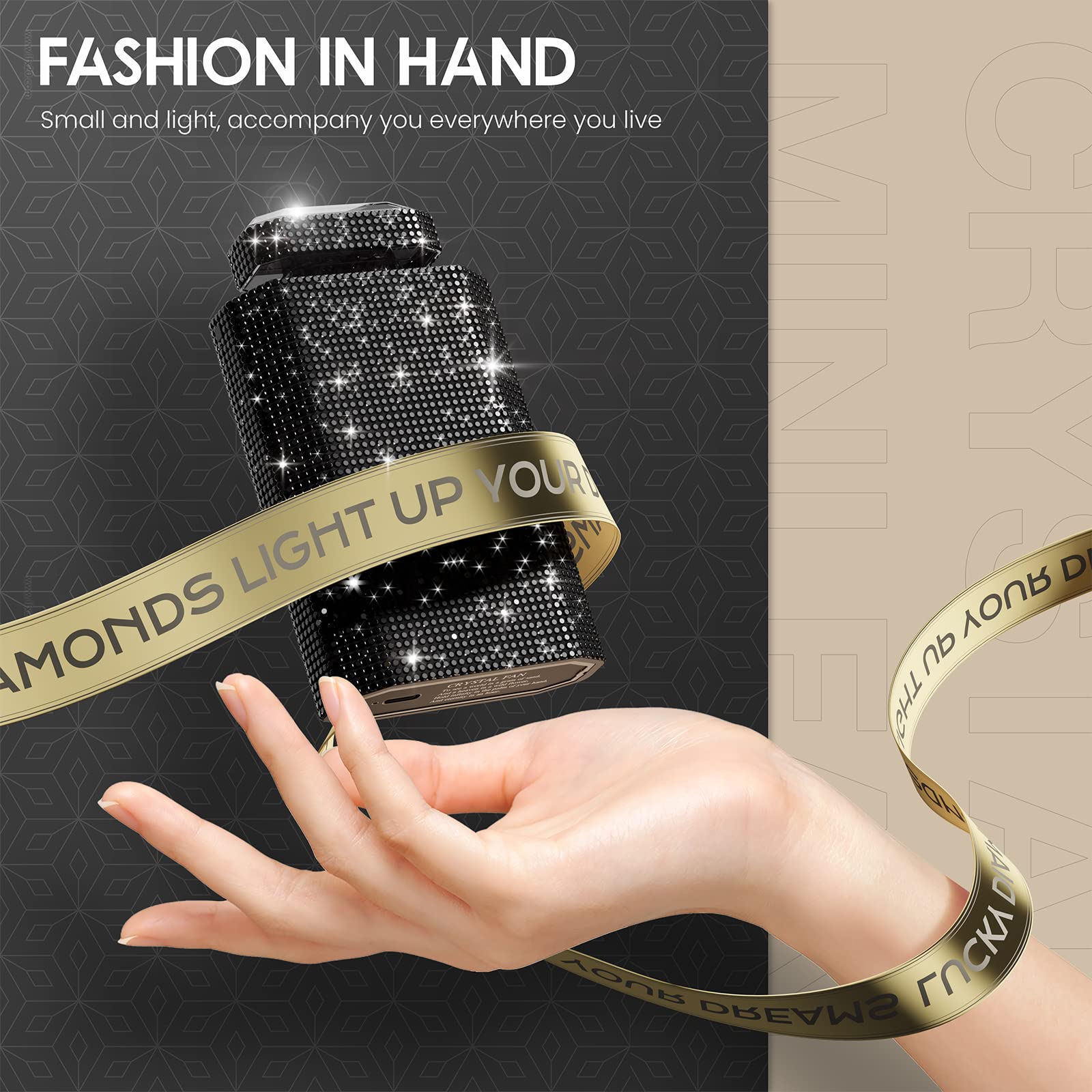 Lady Handheld Fan, Rechargeable Small Personal Fan With 3 Speeds Setting, Powerful Quiet Pull Out Portable Fan, Mini Cooling Des