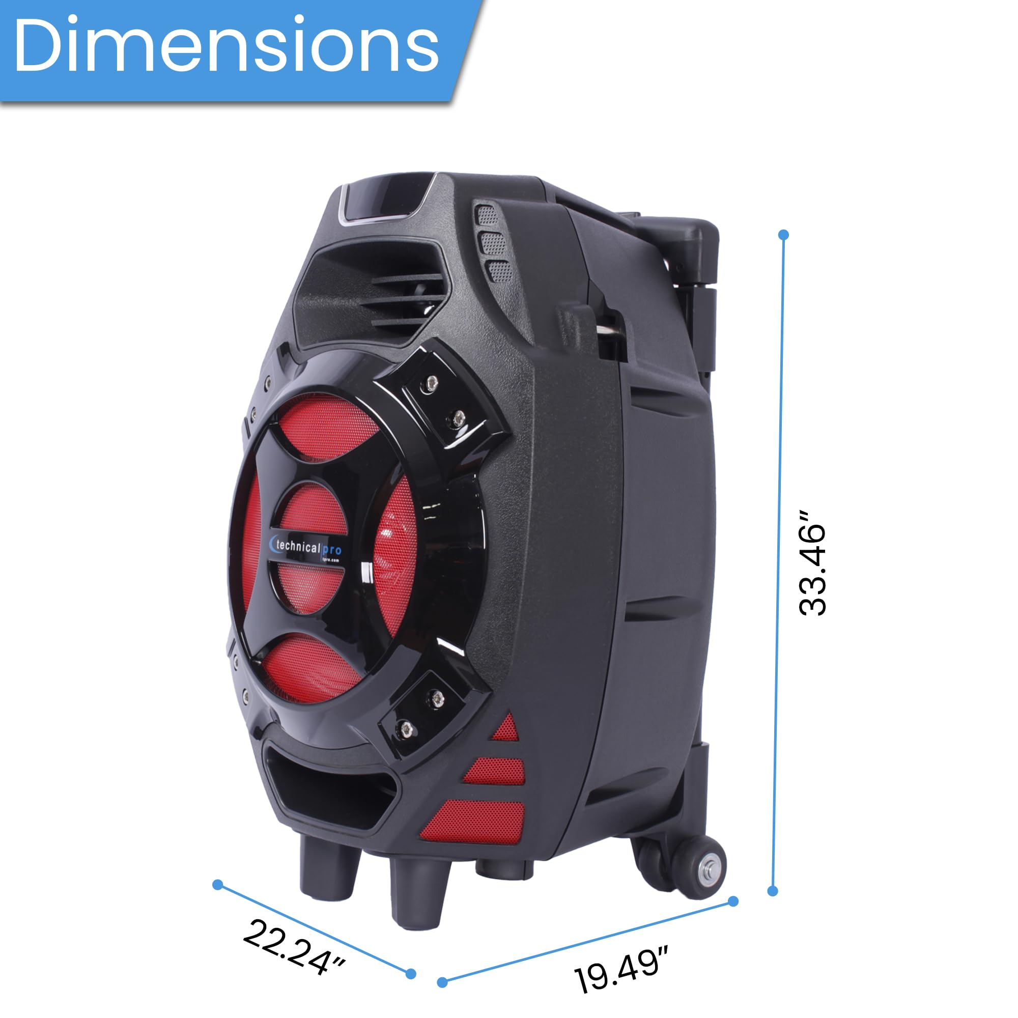 Technical Pro 600 Watts Rechargeable Bluetooth Speakers With Built-In Battery, Usb, Mic, Aux And Sd Card Inputs Portable Led Spe