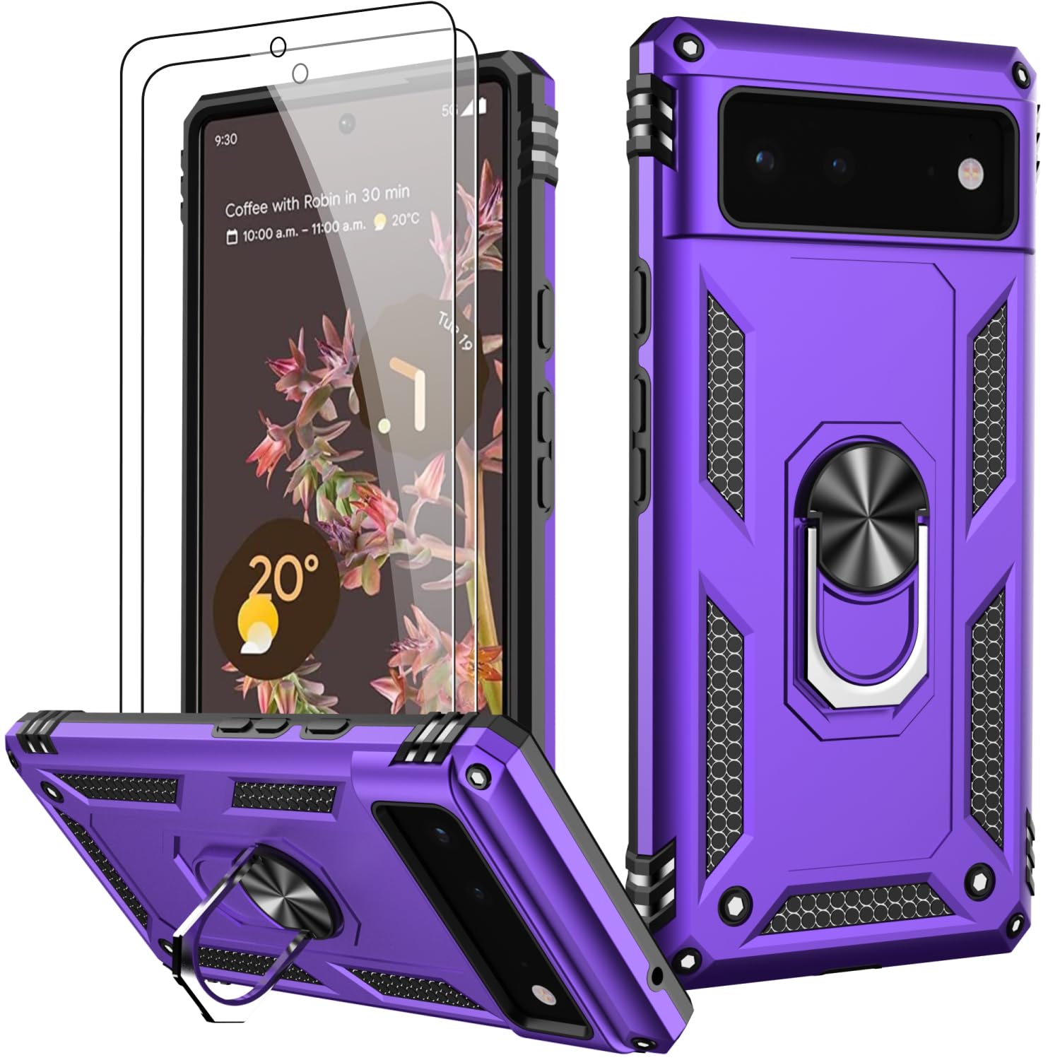 Lumarke For Google Pixel 6 Case With Screen Protector,Pass 16Ft. Drop Tested Military Grade Protective Phone Cover With Magnetic