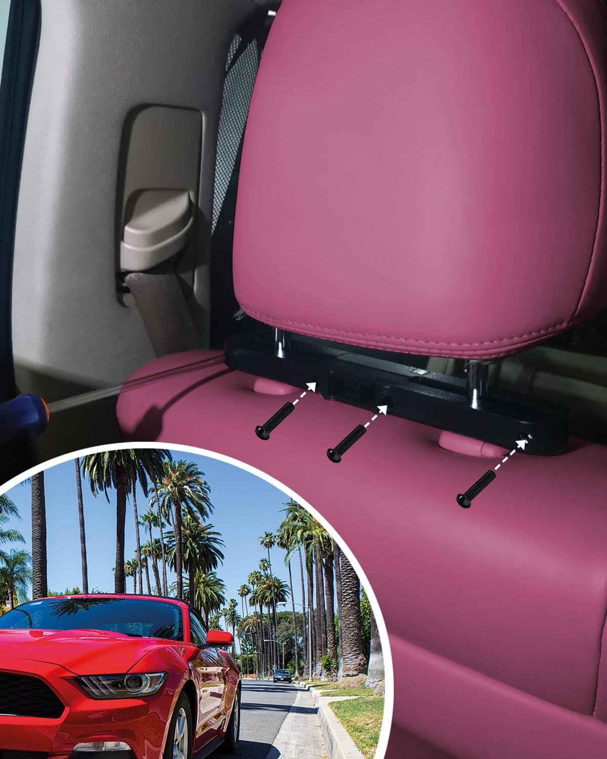 2024 Car Headrest Mount Holders For Dual Screen Portable Dvd Player, Twin Car Dvd Player Headrest Mounts For Wonnie/Sylvania/Nav