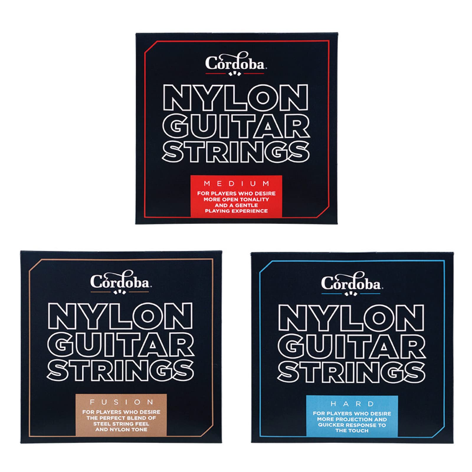Cordoba Nylon Guitar Strings, Set Of 6, Medium Tension, Red