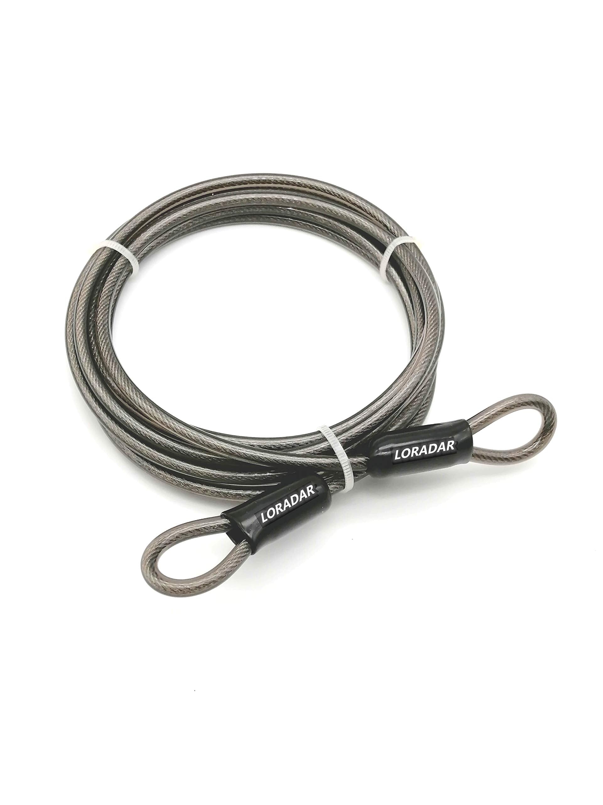 Loradar 4Mm Thick(5/32'') 7Ft,15Ft,30Ft Braided Steel Coated Security Thin Cable Anti Lost Steel Cable Luggage Lock Safety Cable