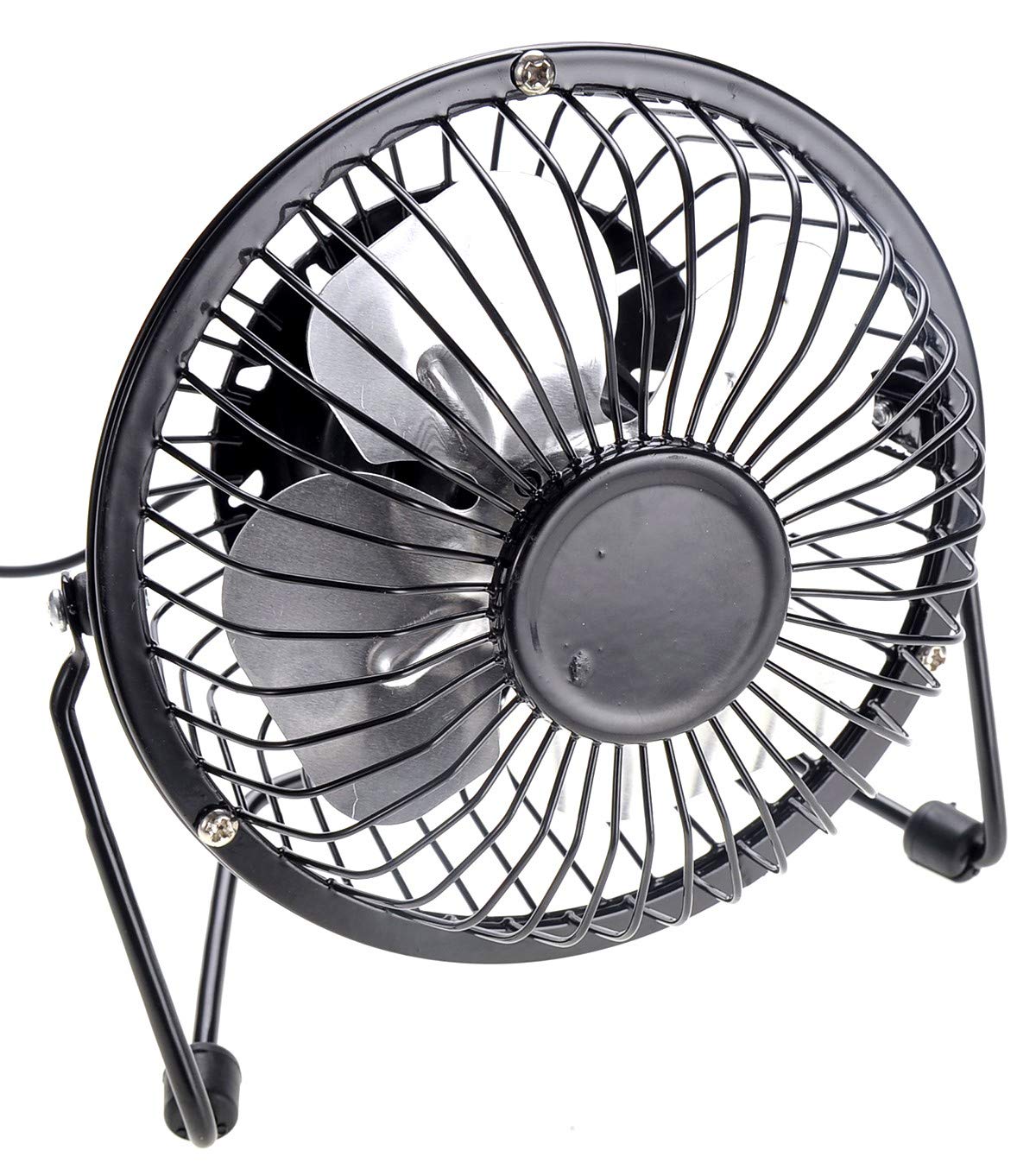 Az Trading & Import Portable Mini Metal Usb Table Fan (Black)