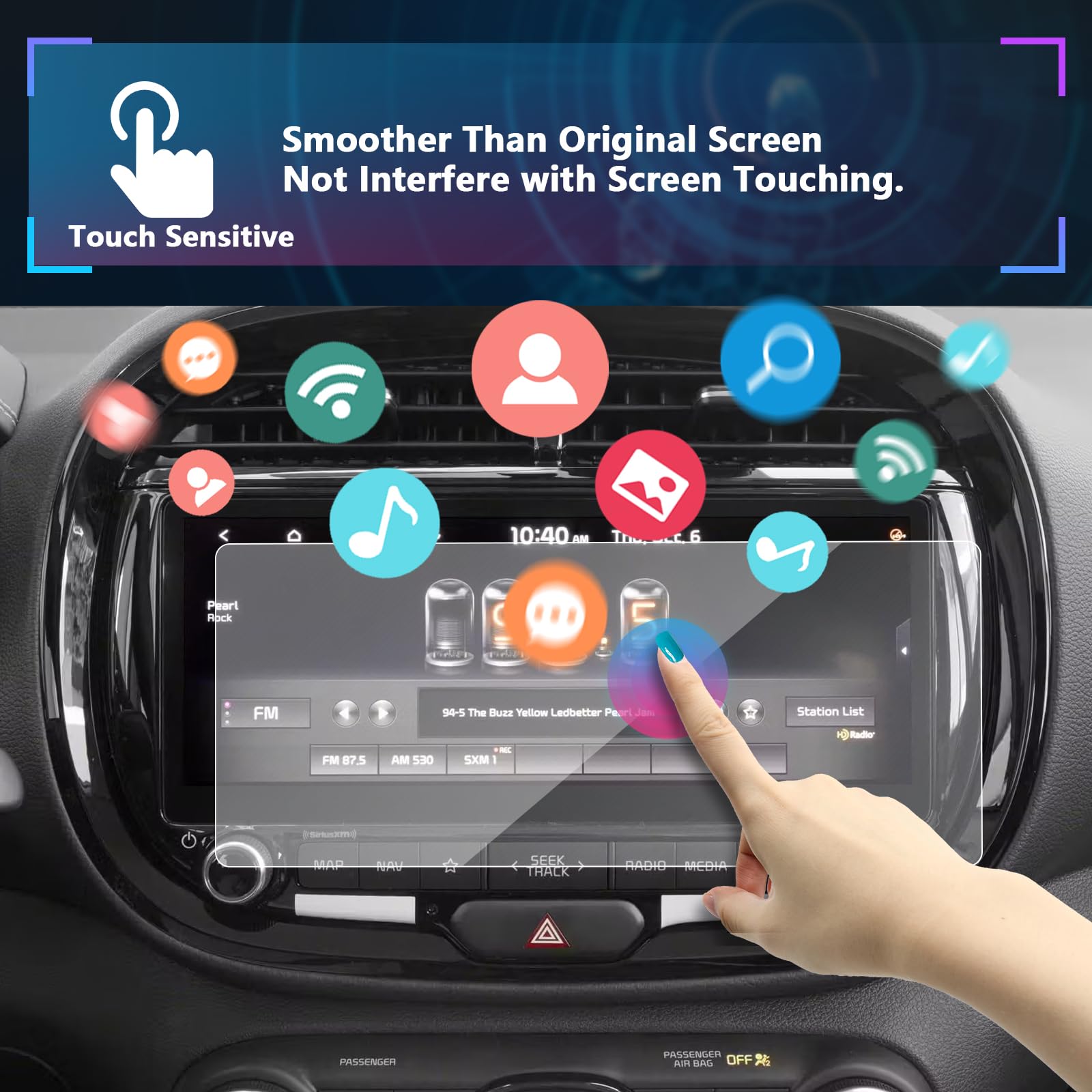 Sxcy For 2025 Kia Soul Screen Protector 10.25 Inch For 2022 2025 Kia Soul Screen Protector 25 Soul Accessories Touch Screen Protector [Ex/Gt Line/S] [Tempered Glass]