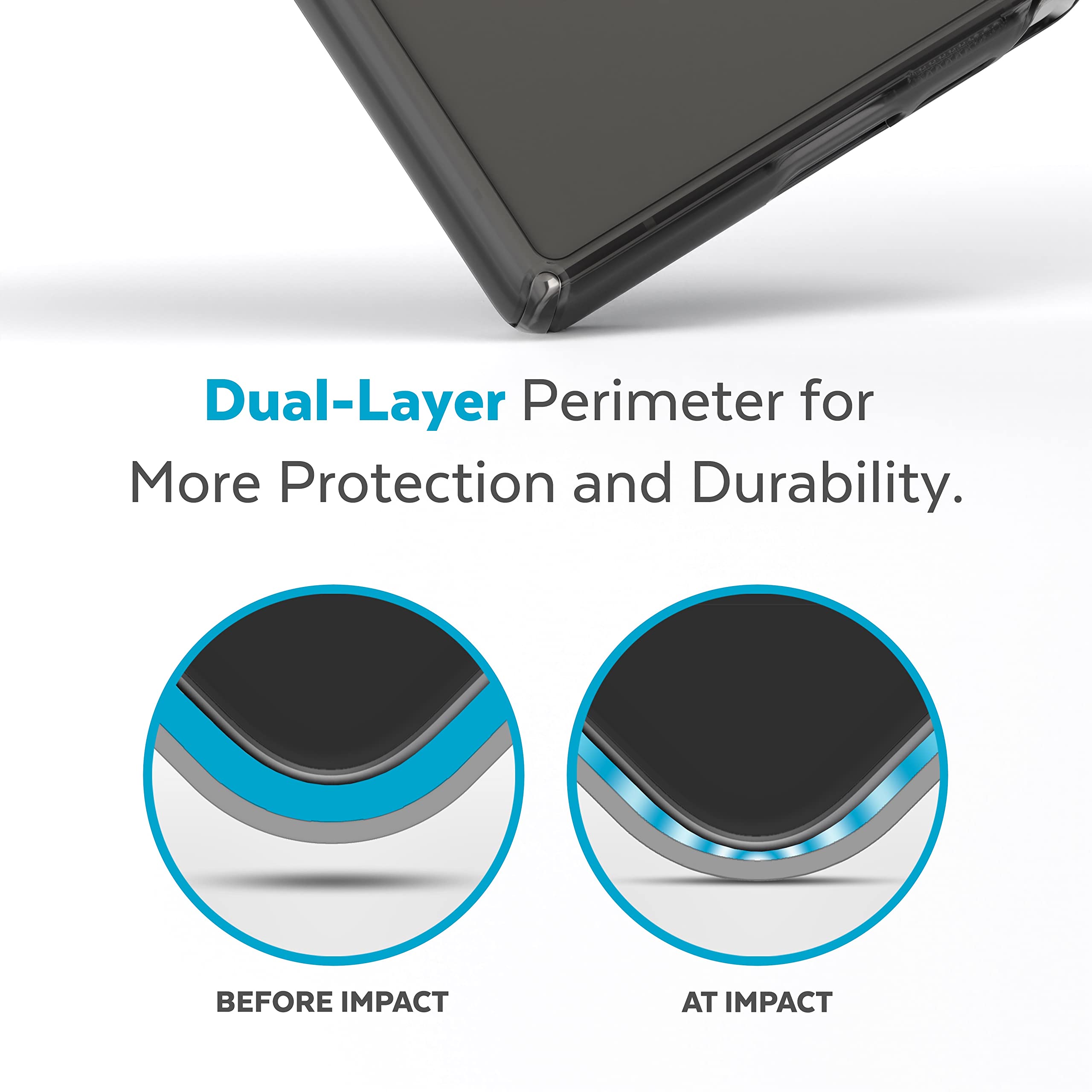 Speck Products Presidio Perfect Mist Case Fits Samsung Galaxy S23 Ultra, Obsidian/Obsidian/Black
