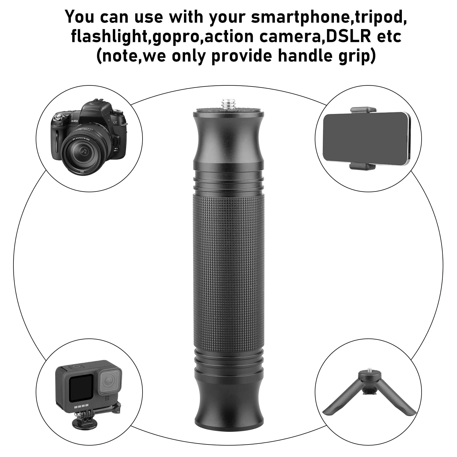 Chromlives Camera Handle Grip Support Mount Universal Handlegrip Camera Stabilizer With 1/4 Inches Male Screw For Digital Video