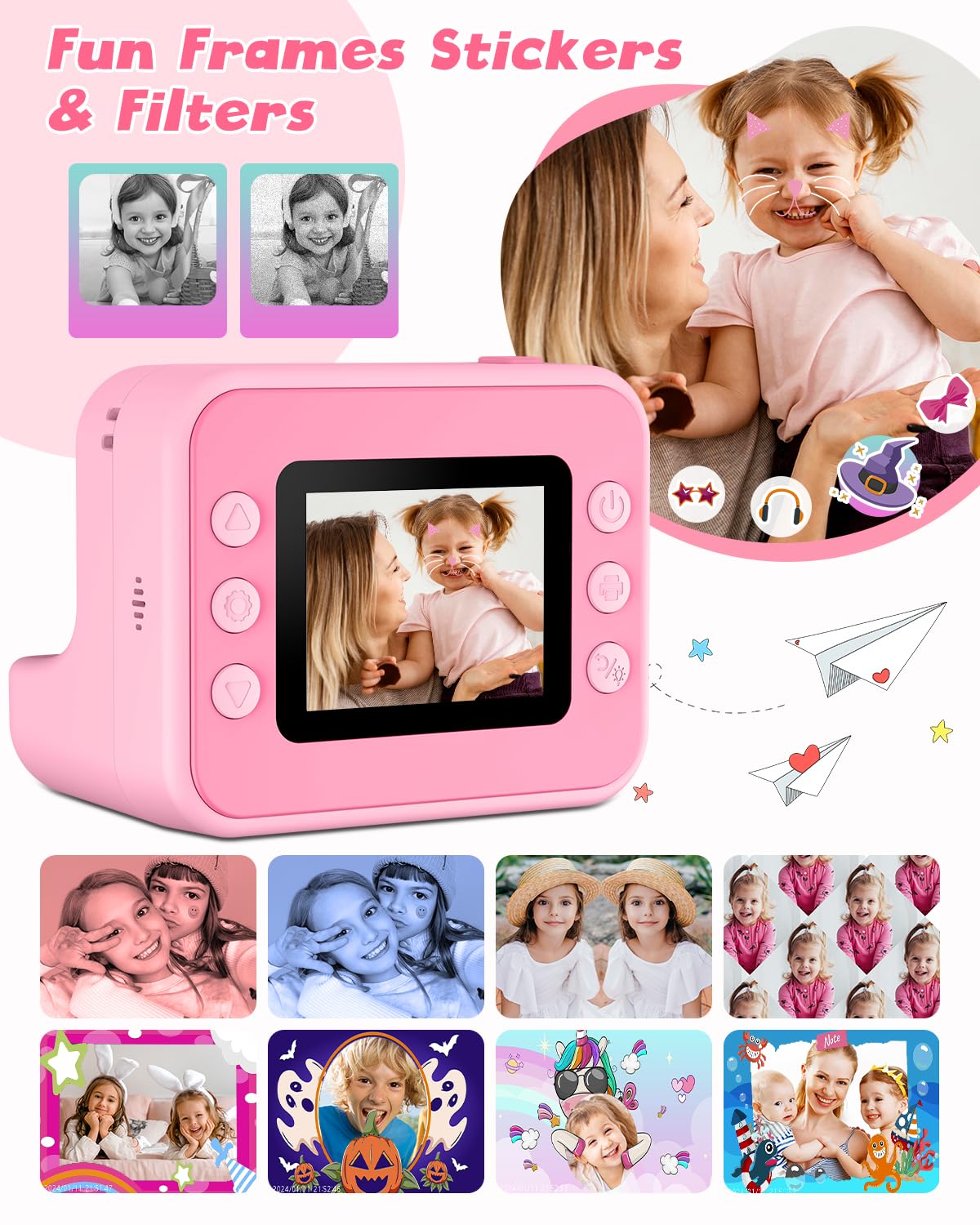 Letshaha Kids Camera Instant Print, 2.4 Inch Screen Instant Cameras For Kids, Christmas Birthday Gifts Toys Camera For Toddler G