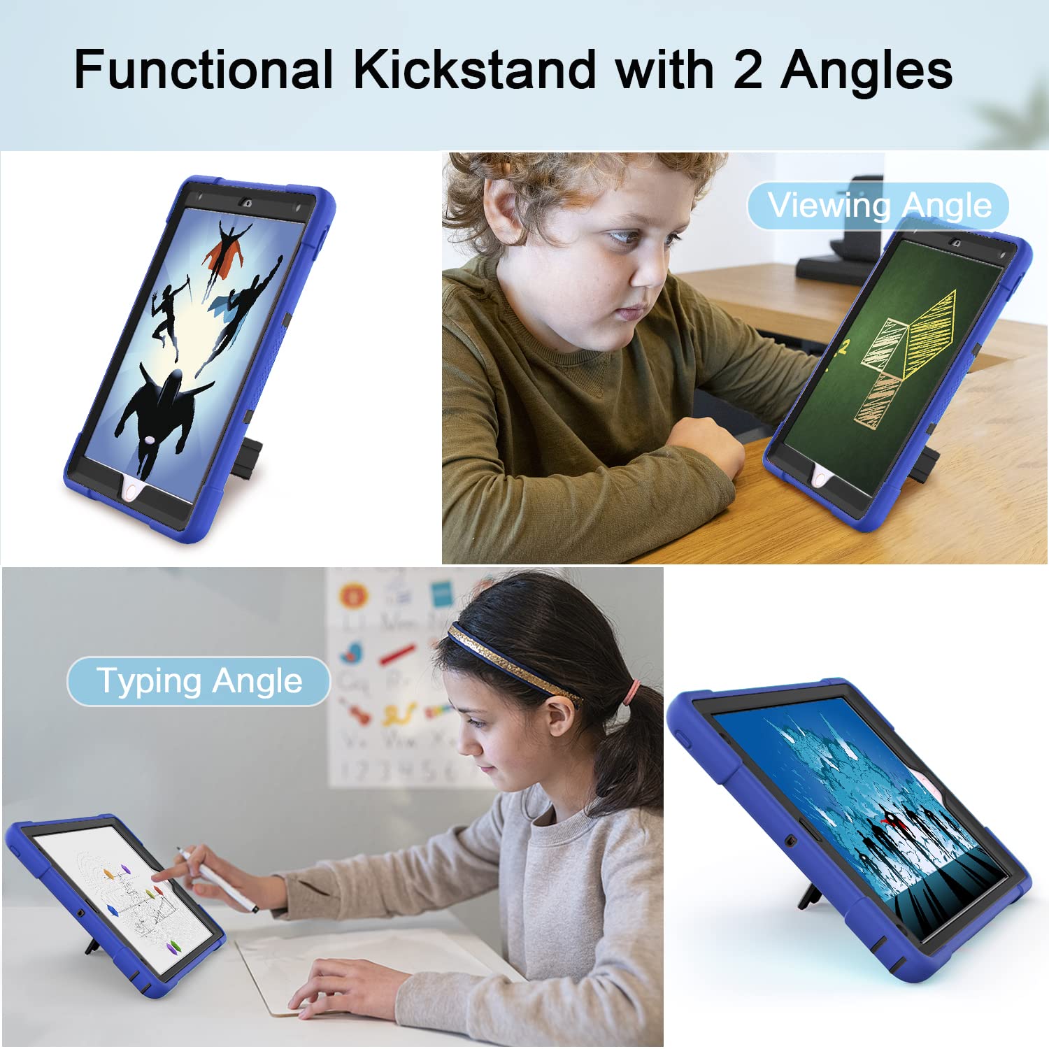 Cantis Case For Ipad 9Th Generation/ 8Th Generation/ 7Th Generation, Slim Heavy Duty Shockproof Rugged Protective Case With Buil