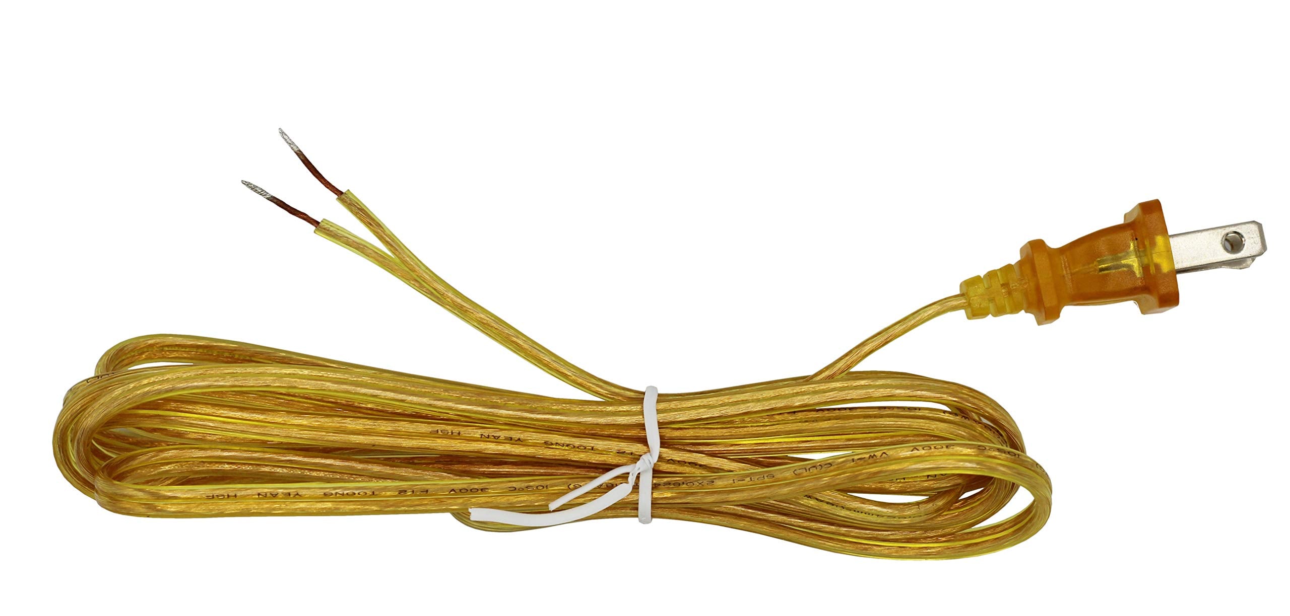 Creative Hobbies Transparent Gold Lamp Cord, 8 Foot Long, Replacement Lamp Cord Lamp Repair Part, 18/2 Spt 1 Wire, Ul Listed (1)