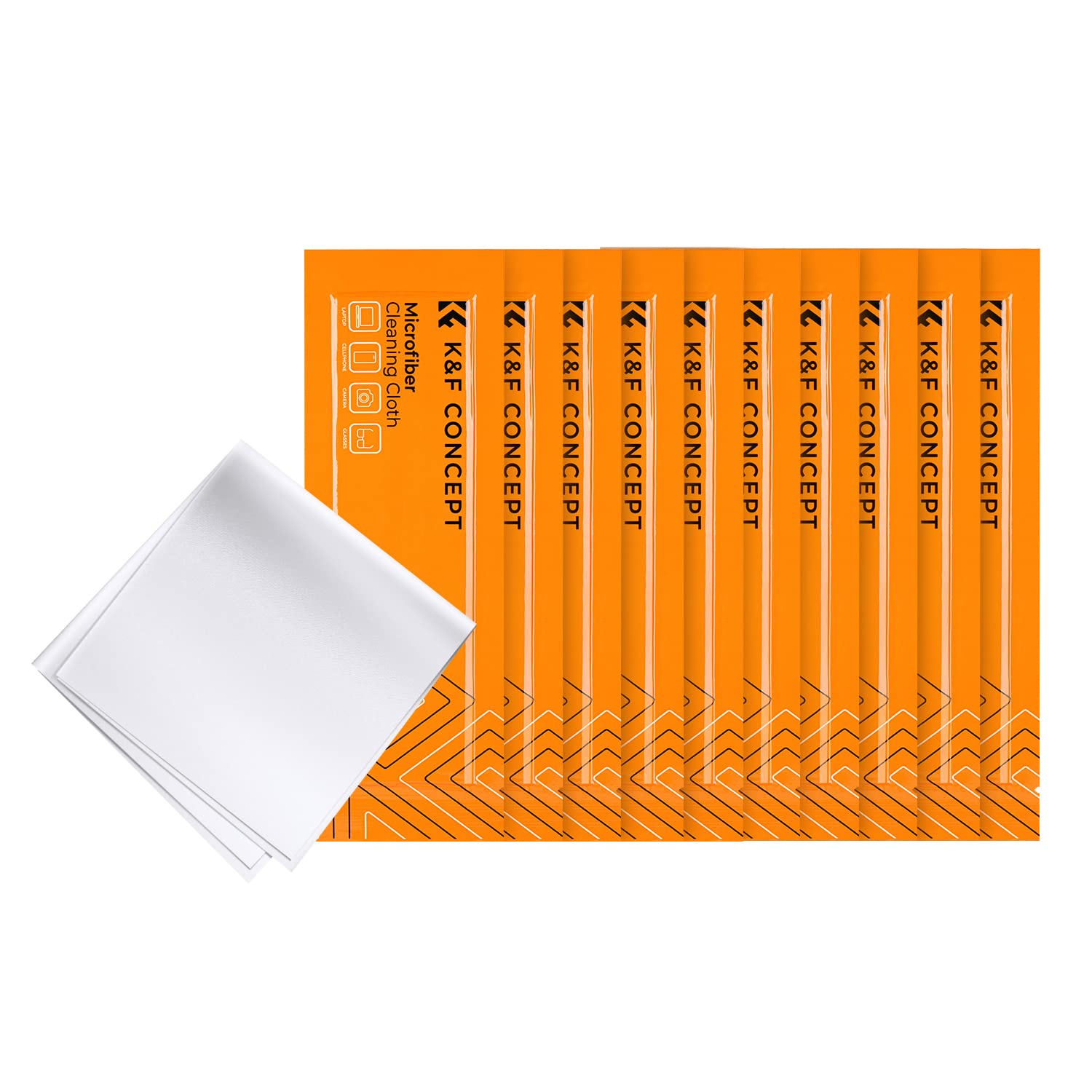 K&F Concept 10 Pack Microfiber Cleaning Cloths,Washable Reusable 6X6In Vacuum Wrapped Lint Free Glasses Cloth For Glasses, Lens, Screens & More