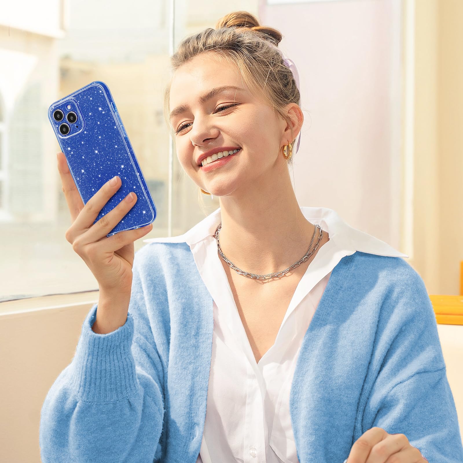 Hython Case For Iphone 11 Pro Max Case Glitter Cute Sparkly Shiny Bling Sparkle Phone Cases 6.5'', Thin Slim Fit Soft Tpu Bumper