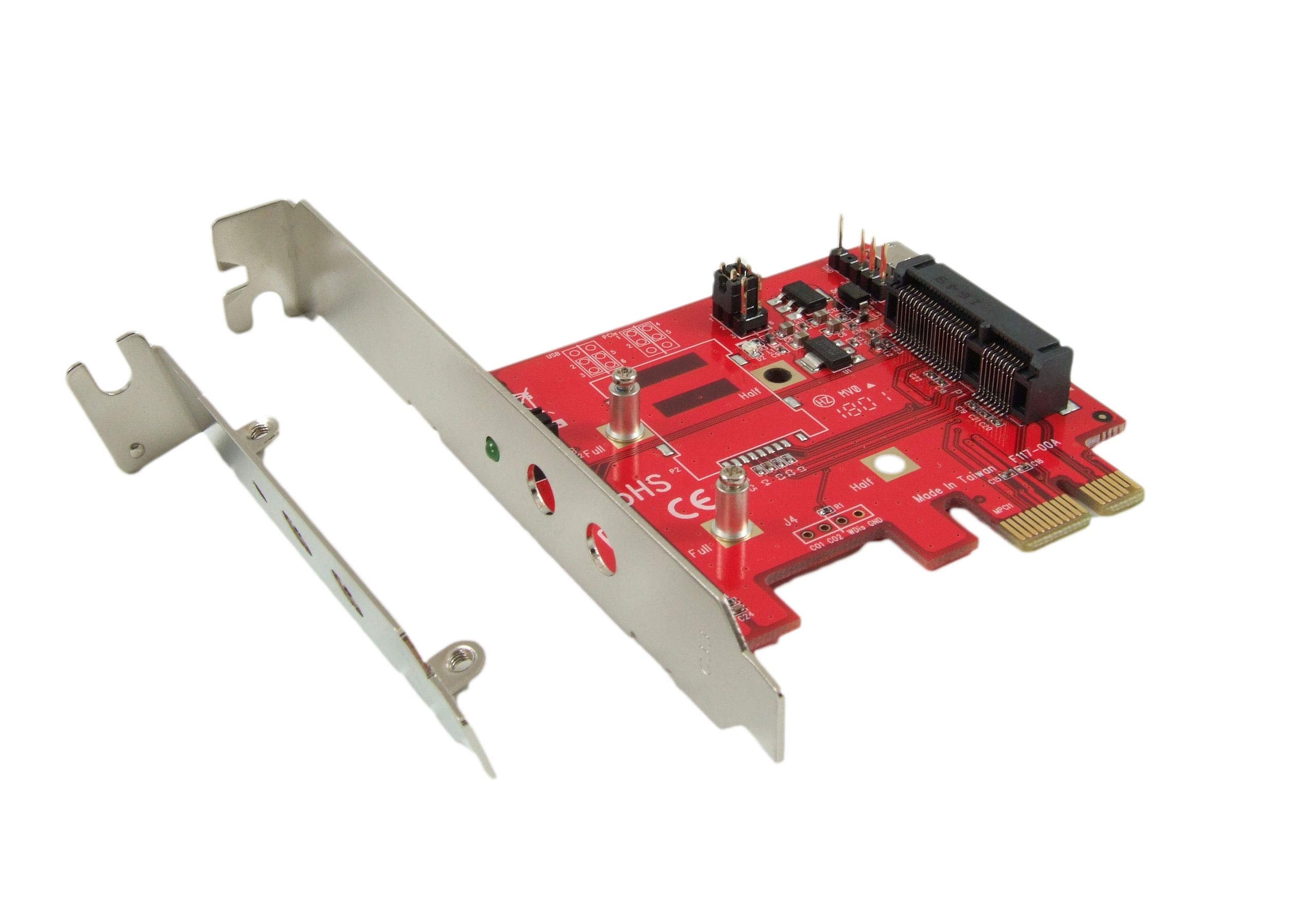 Ableconn Pex Mp117 Mini Pci E To Pci E Adapter Card   Mini Pcie To Pcie Adapter   Mpcie To Pcie   Ideal For Wireless Mini Pci Ex