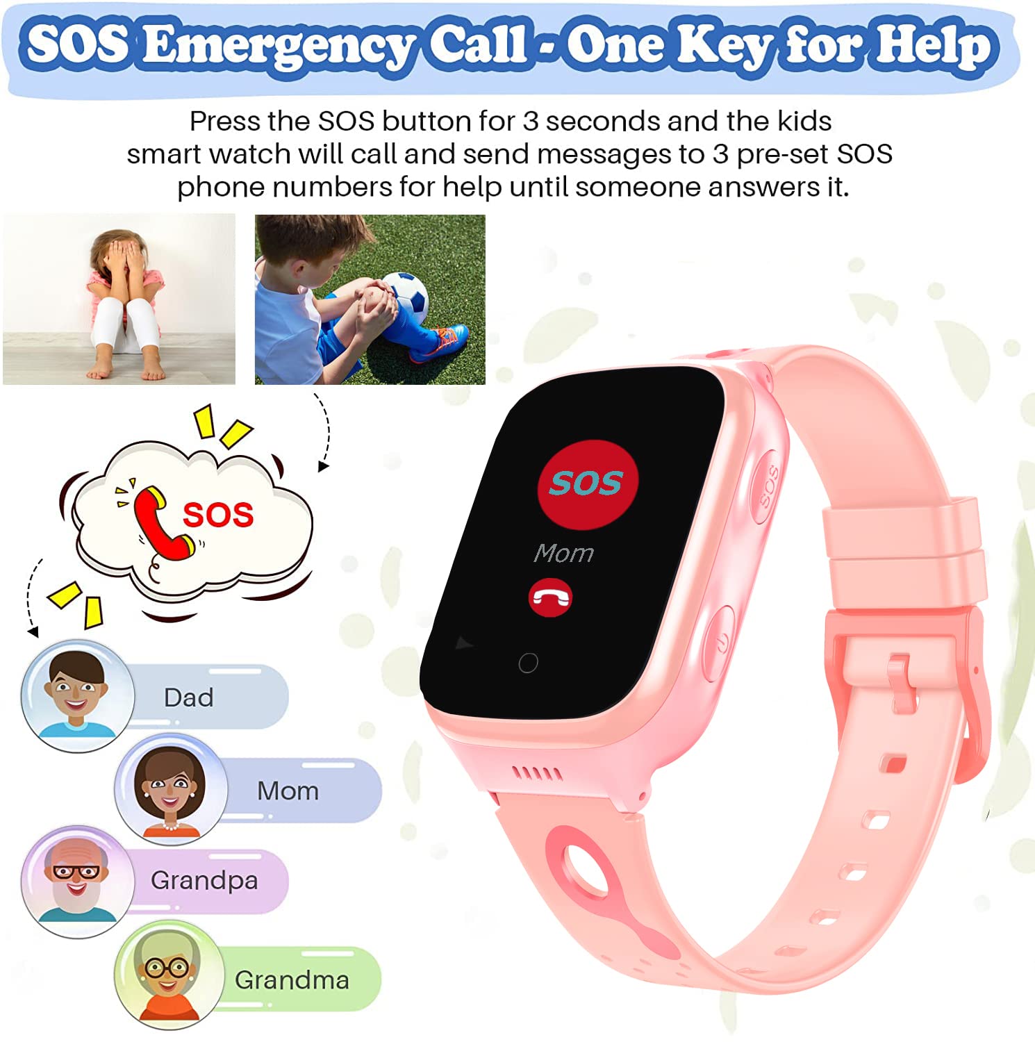 Tezilon 4G Gps Smart Watch Waterproof Phone Video Call Sos Emergency Alarm Voice Message Camera Gps Tracker Watch Real Time Trac