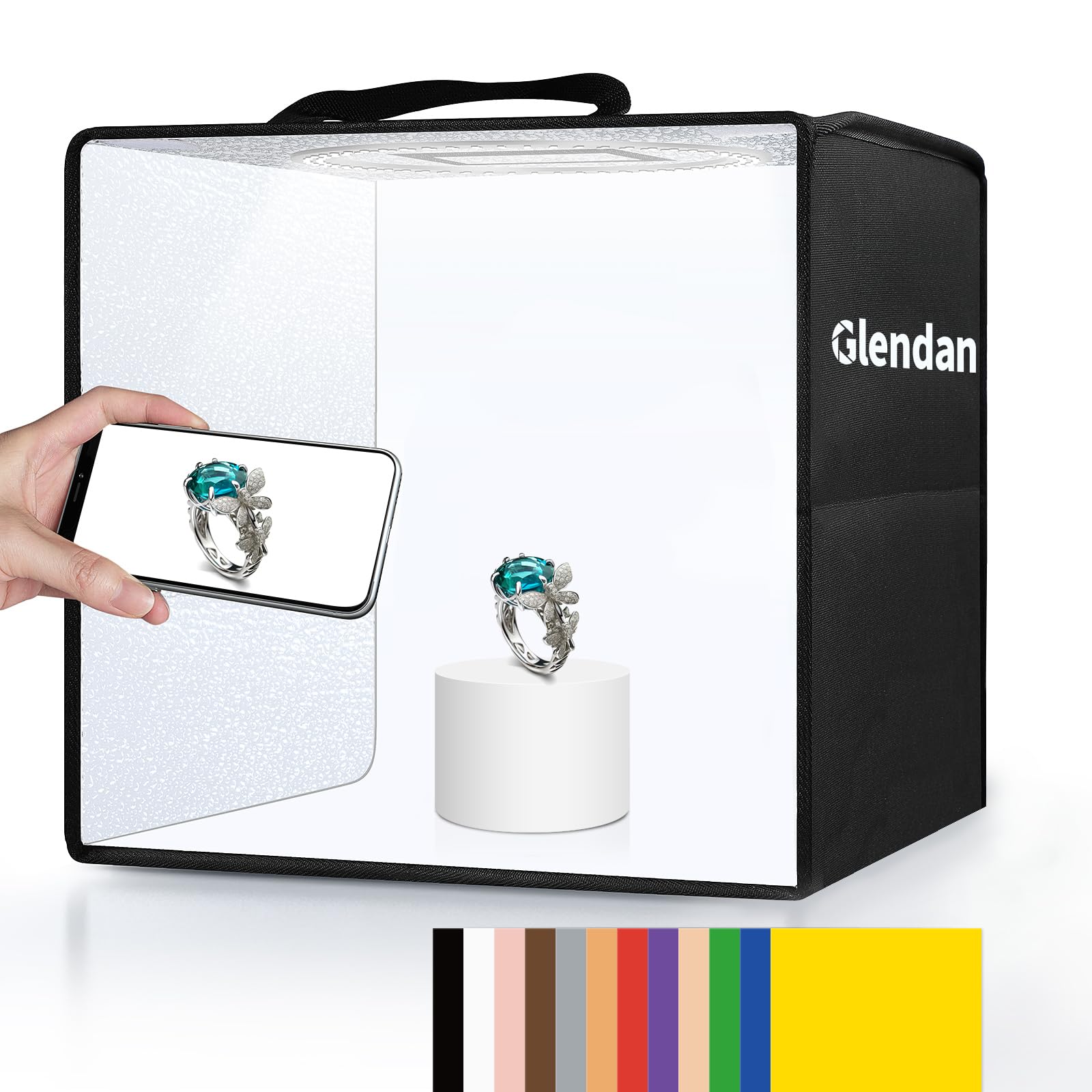 Glendan Mini Light Box Photography, 10''X10'' Photo Studio Light Box, Portable Folding Photography Light Tent With Cri >95 88Pcs