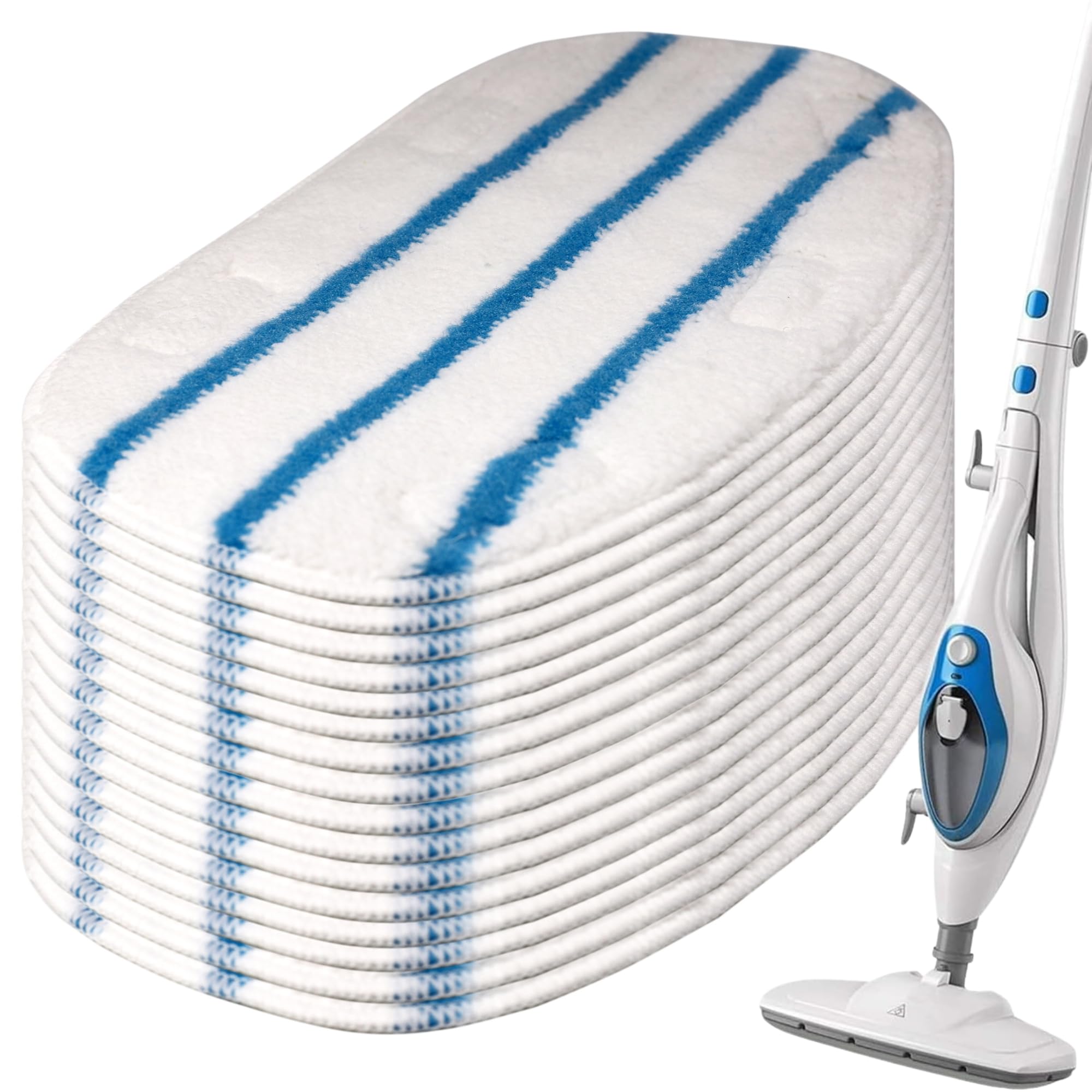 12 Pack Steam Mop Replacement Pad For Pursteam Thermapro 10 In 1 Steam Mop, Washable Reusable Steamer Pads By F Flammi