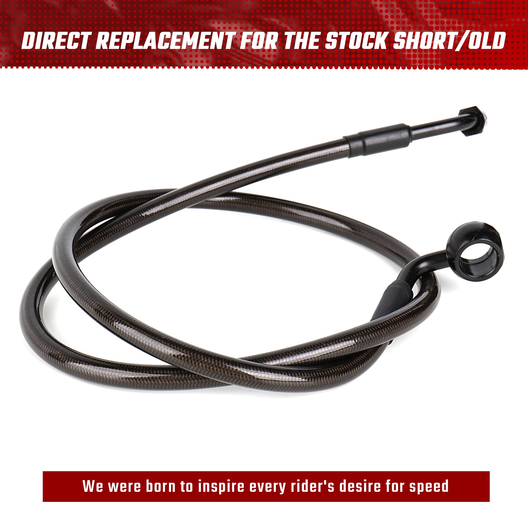 Tigersgate 16'' Ape Hanger Handlebar Front Brake Line Stainless Steel Braided Extended Brake Line For 2018 2022 Harley Softail W