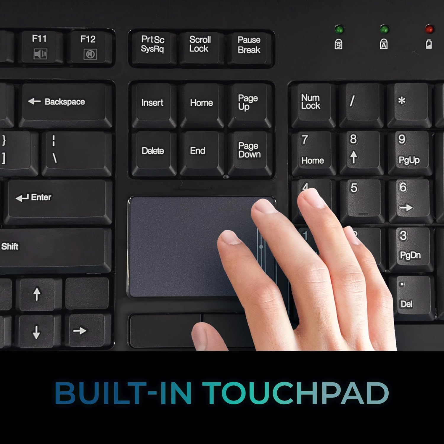 Adesso Wkb 4400Ub   Wireless Slimtouch Desktop Touchpad Keyboard