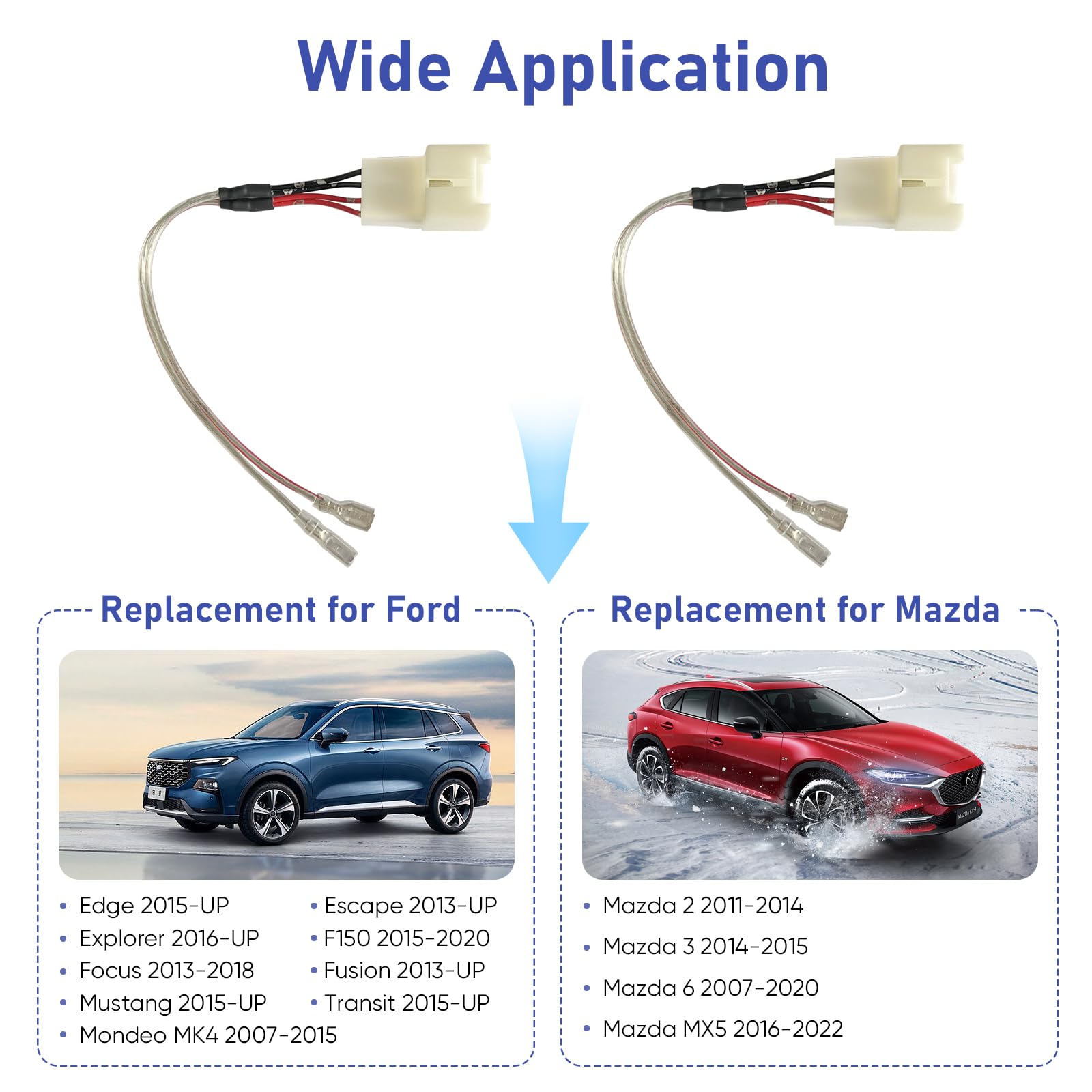 Car Door Speaker Wiring Harness Replacement For 2011 2021 Ford F150 Escape Focus Mustang Mazda 2 3 6 Cx5 Lincon Speaker Wire Ada