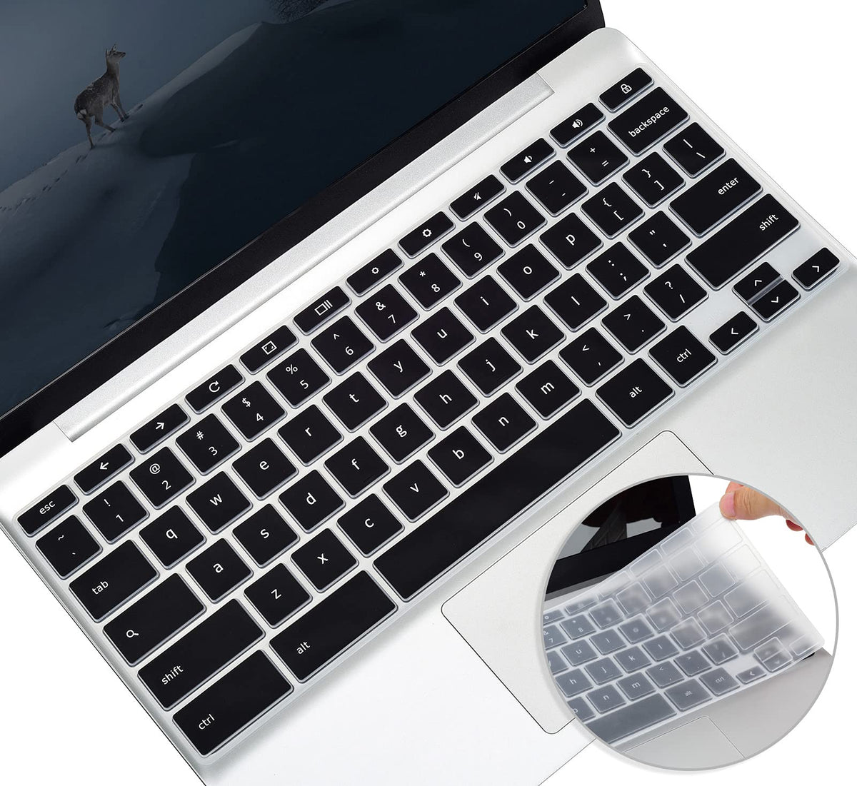 2 Pack Keyboard Cover For Hp 14 2-In-1 Touchscreen Chromebook, Hp Chromebook X360 14-Db Ca Ak 14A-Na/ 14B-Ca Series, Hp Chromebo