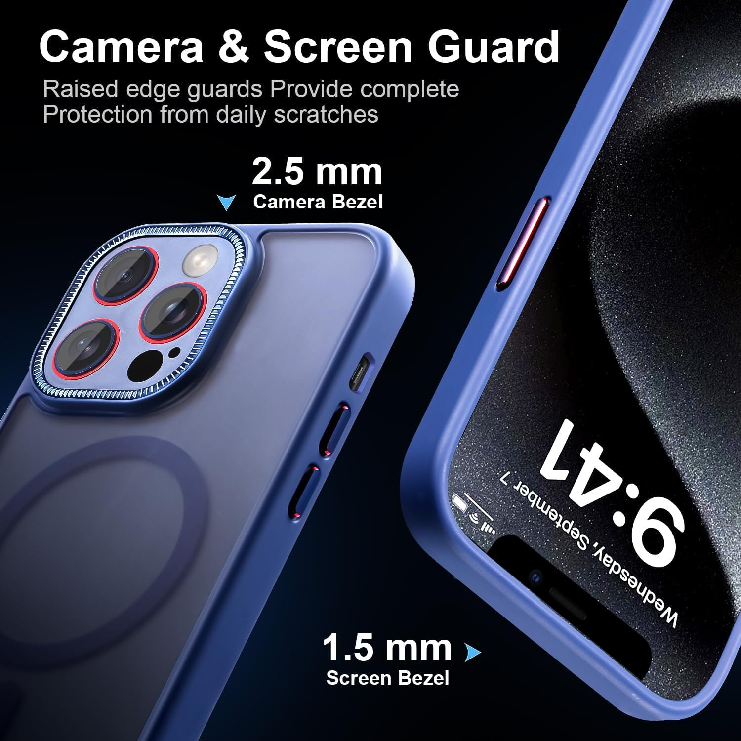 Yzoiko Magnetic Case For Iphone 13 Pro Max Case With Integrated Camera Lens Protection [10Ft Military Grade Protection] Fits Mag