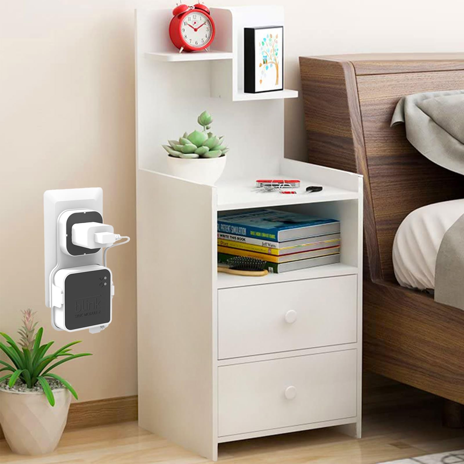 Fieybirt 256Gb Usb Flash Drive & Outlet Mount For Blink Sync Module 2, Space Saving And Easy Move Mount Bracket Holder For Blink