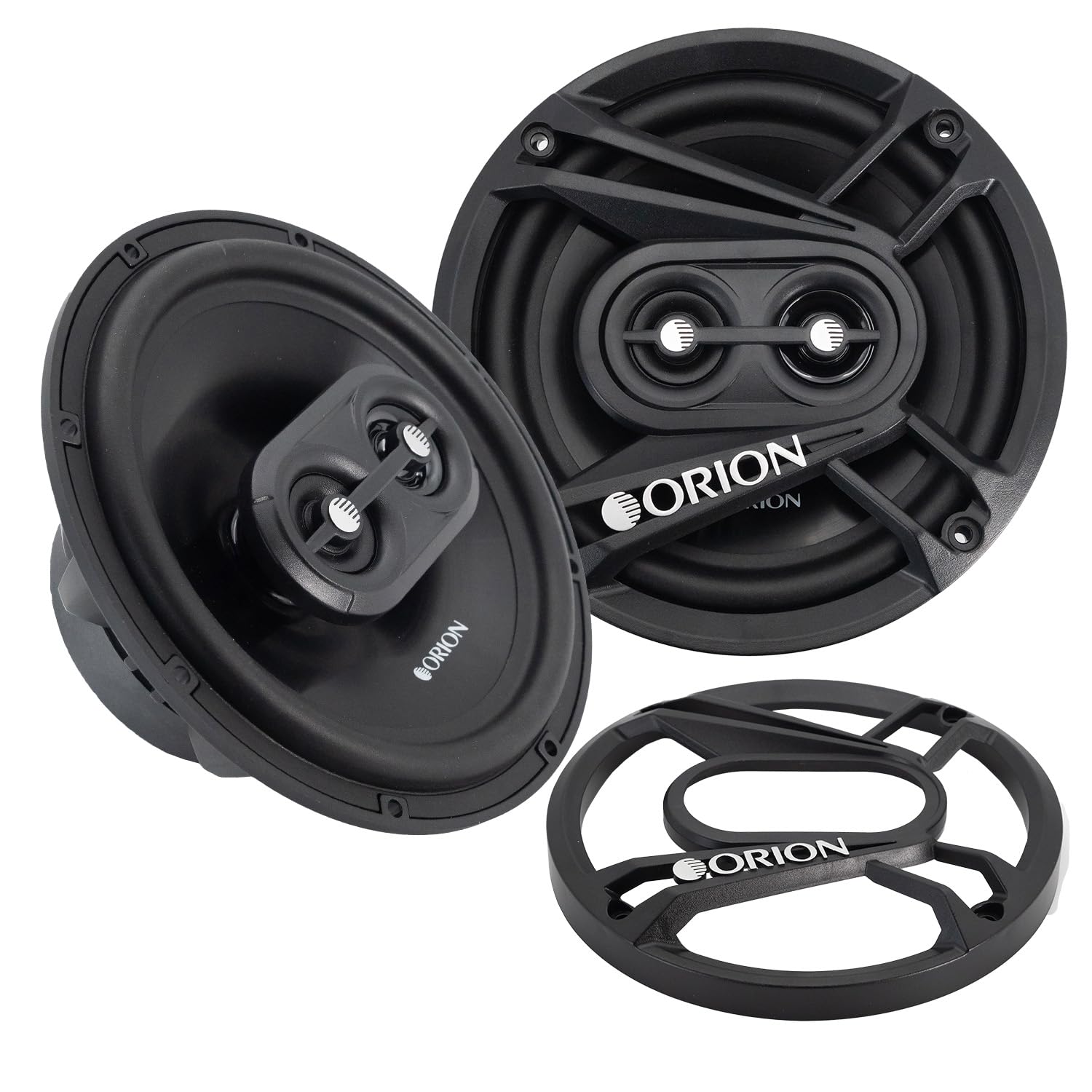 ORION Cobalt Series CB653 6.5    3-Way Coaxial Car Speakers, 240W, 4 Ohms, Full Range, Enhanced Bass, Polypropylene Cone & Butyl