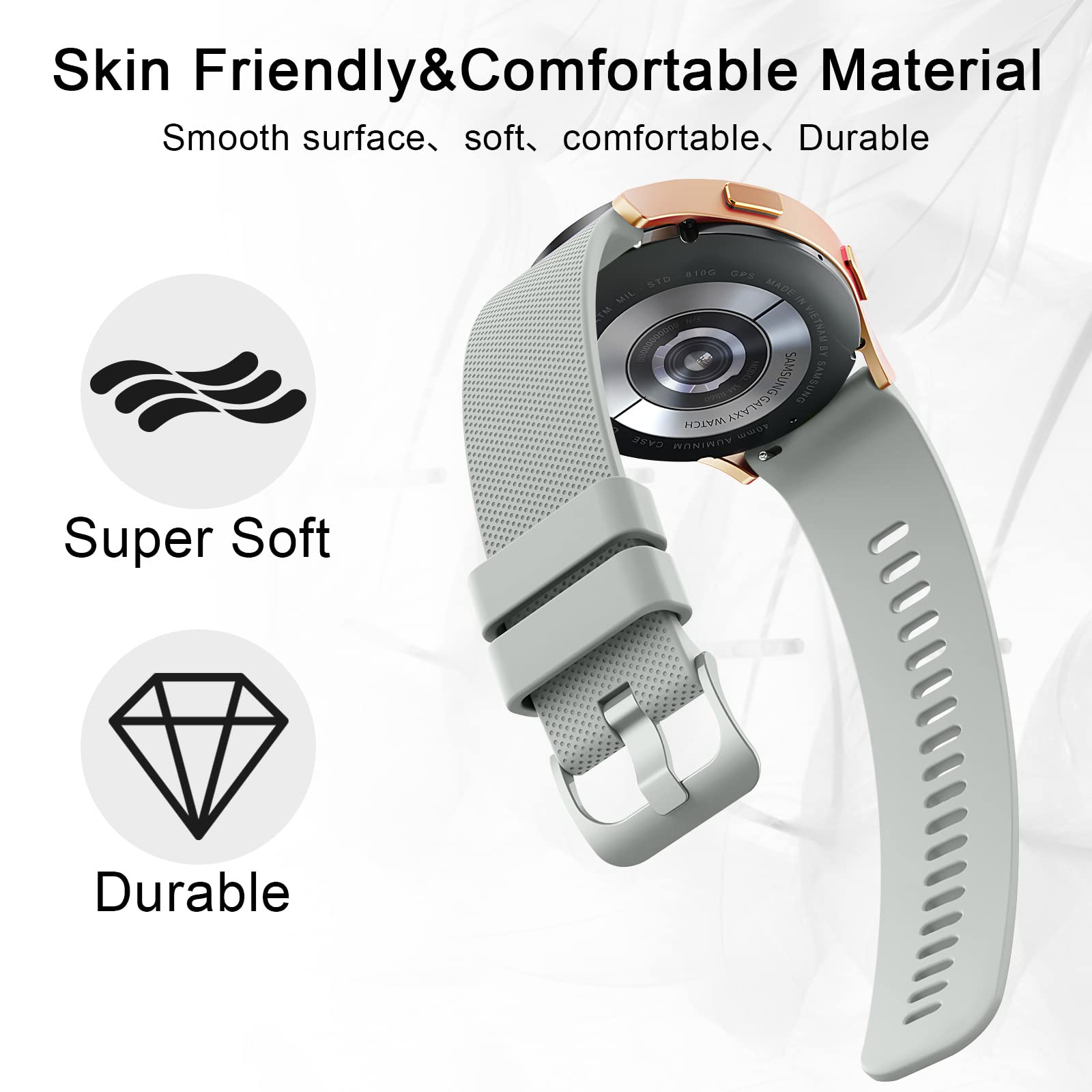 22Mm Silicone Bands Compatible For Fossil Men 'S Gen 6 44Mm / Gen 5E 44Mm / Men 'S Gen 5 Lte/Carlyle/Garrett/Women 'S Julianna S