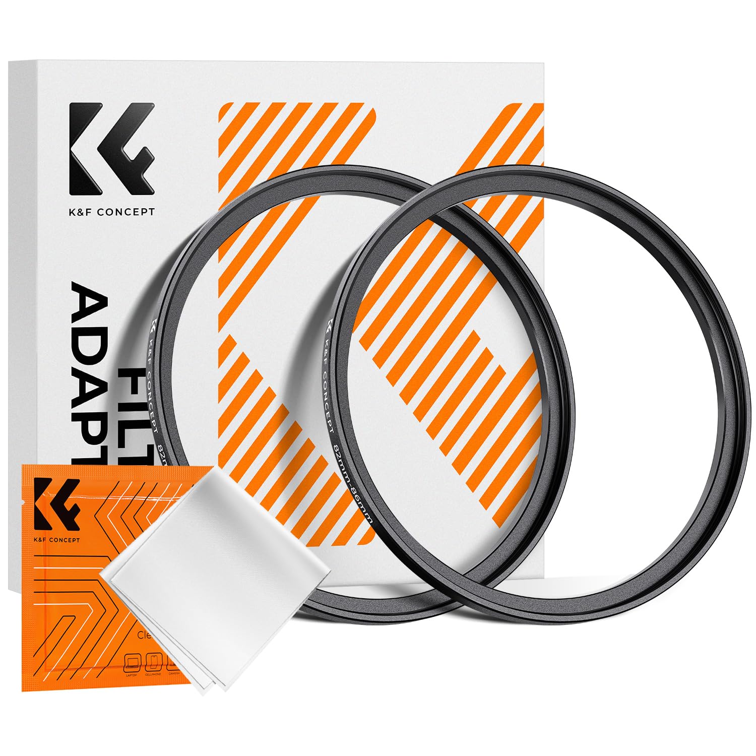 K&F Concept 62 67Mm(2 Pcs) Step Up Ring Adapter, 62Mm To 67Mm Step Up Filter Ring For 72Mm Lens Install 77Mm Nd Cpl Uv Lens Filter