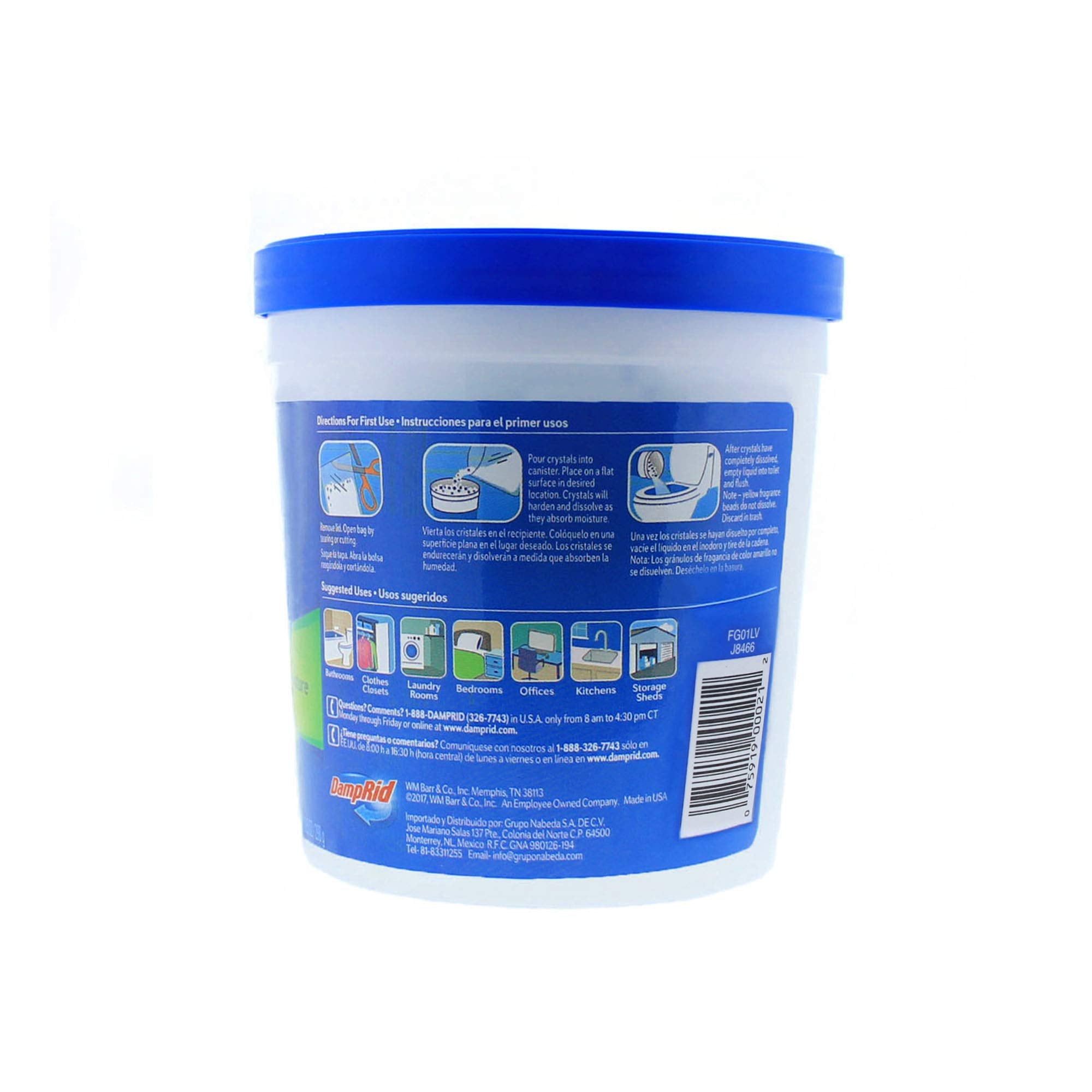 Damprid Absorber 10.5Oz Refillable Absorber Traps Moisture For Fresher, Cleaner Air, 10.5Oz Cups   4 Pack, Blue, 4 Count