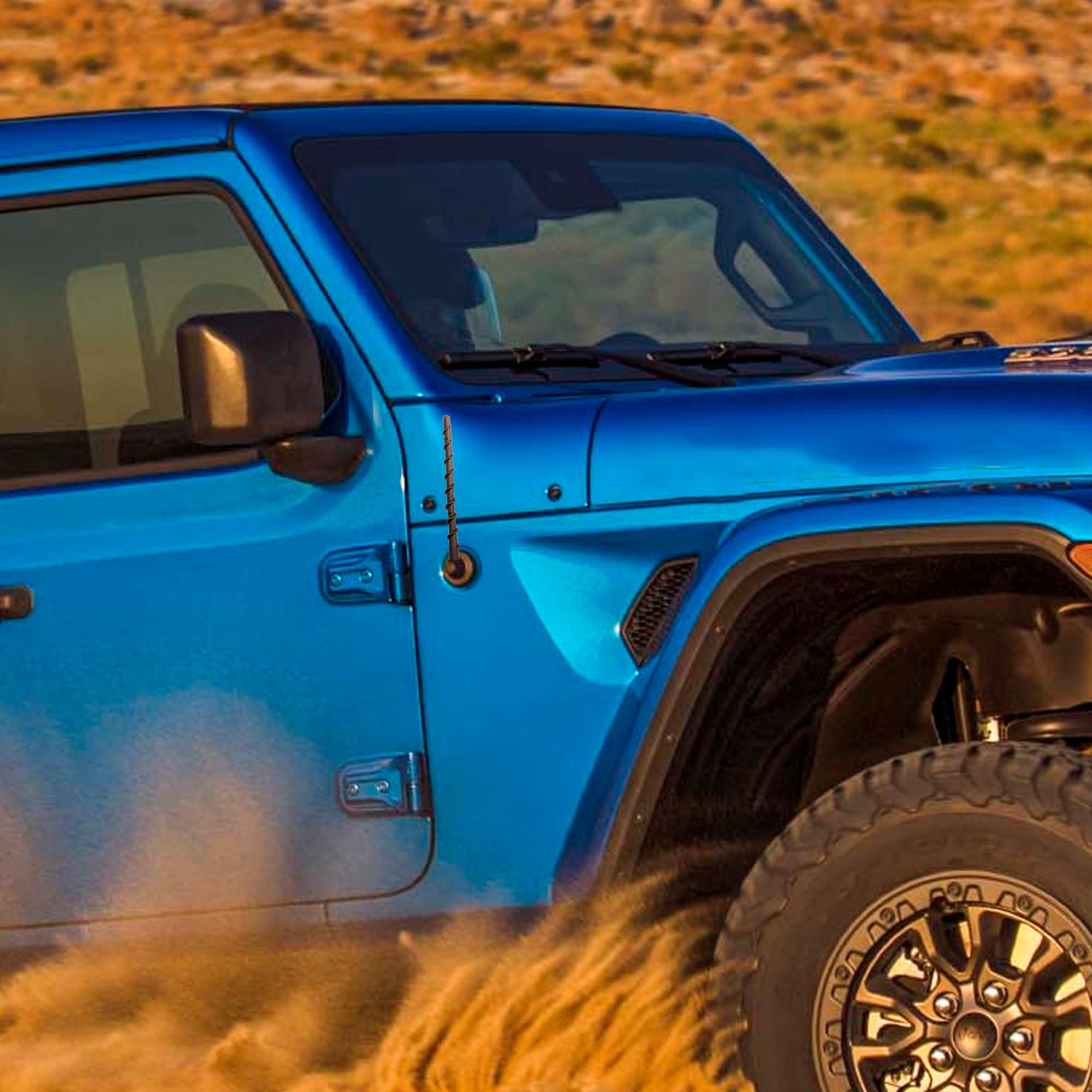 Short Antenna Fits 2007 2024 Jeep Wrangler Gladiator Mojave Sahara Rubicon Jk Jl Jt Unlimited Sport S Willys 4Xe Accessories, 8 Inch Jeep Stubby Replacement Antenna Car Antenna For Fm Am Radio