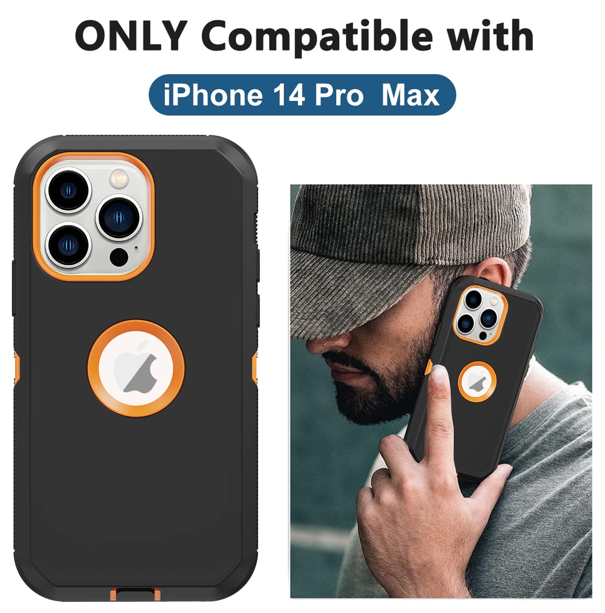 Aimoll 88 For Iphone 14 Pro Max Case 6.7 Inch, With Built In Screen Protector Heavy Duty Drop Protection,Full Body Rugged Shockp