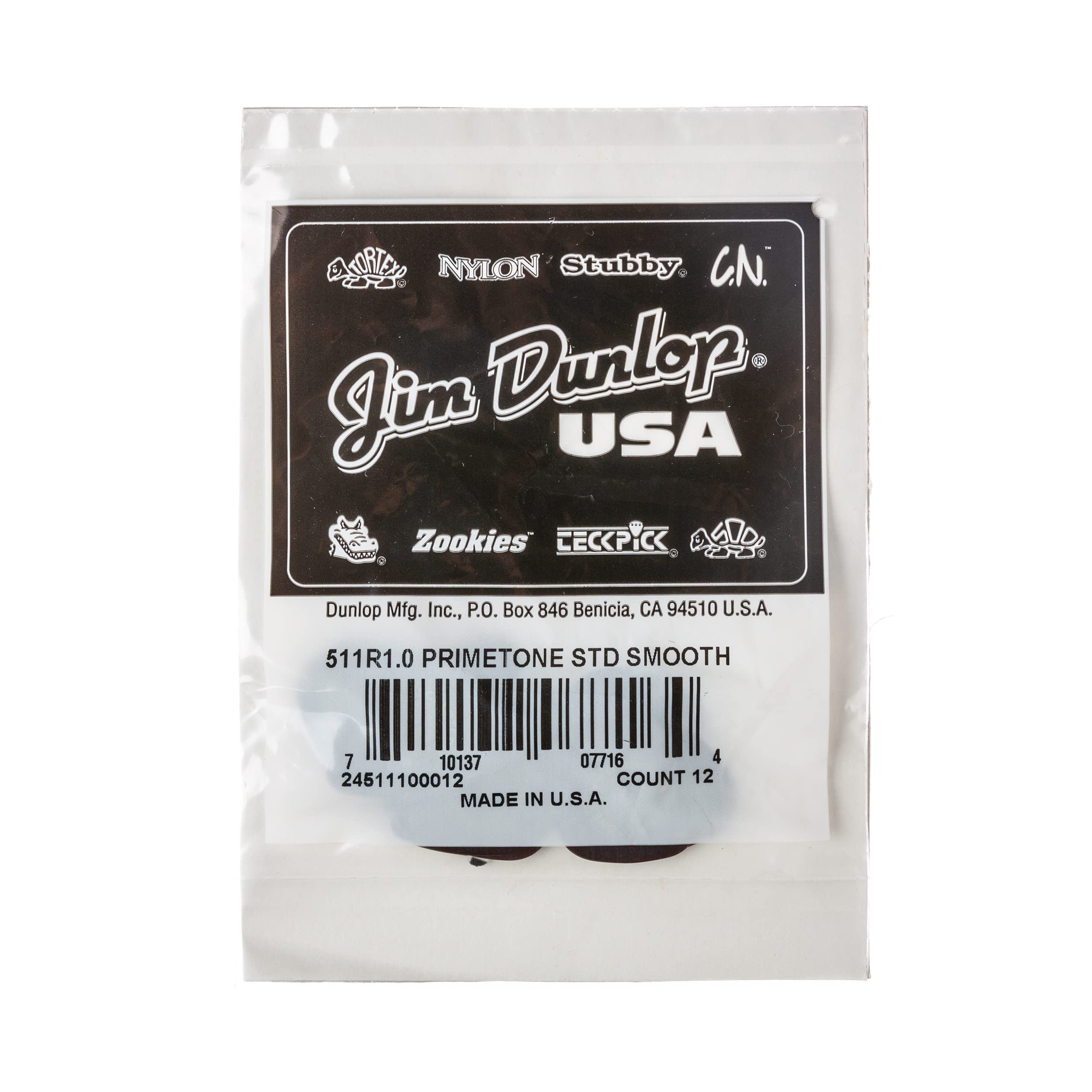 Jim Dunlop Primetone Standard 1.0Mm Sculpted Plectra (Smooth)   12 Pack