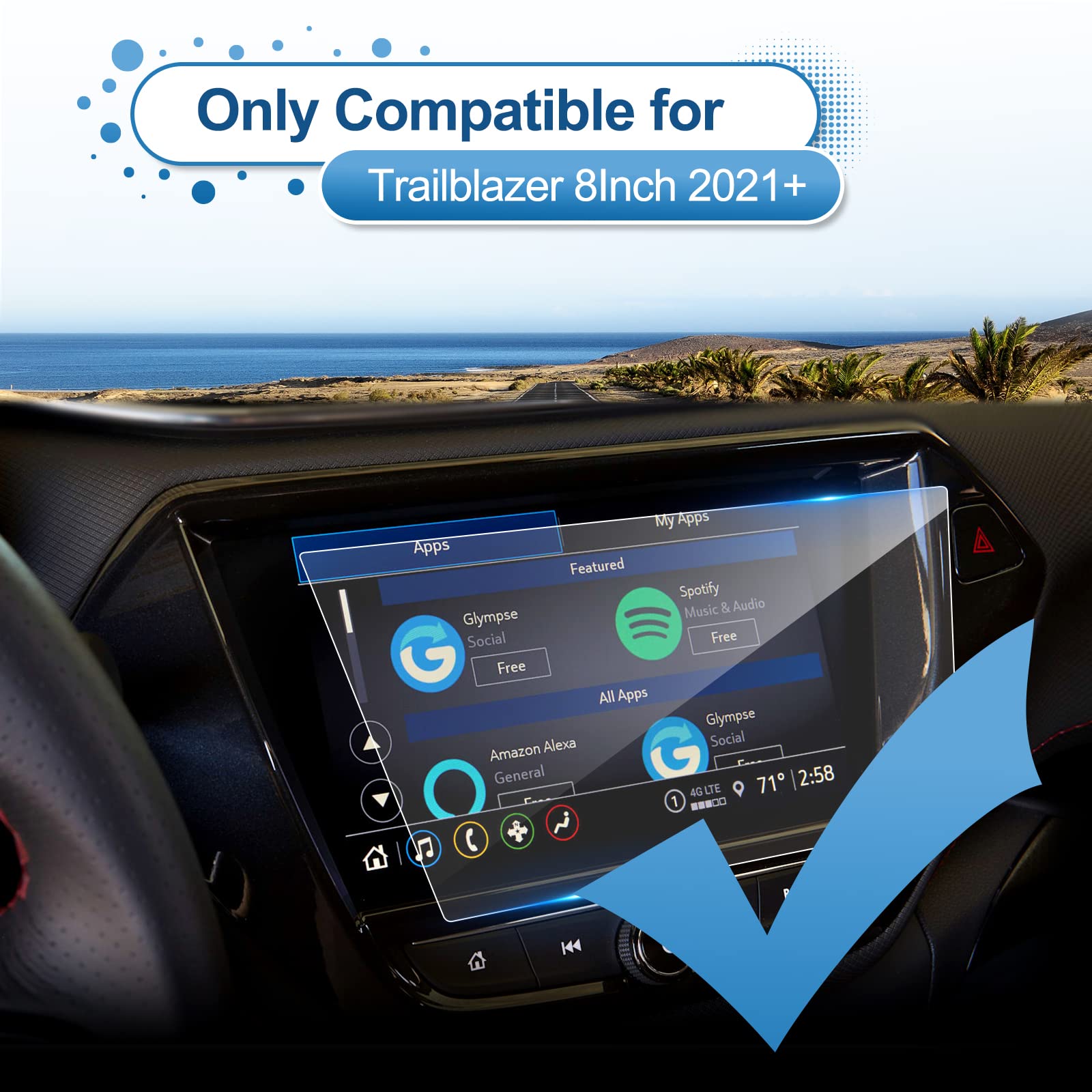 Coleya 2021 2022 2023 Trailblazer Screen Protector For Chevy Trailblazer (Lt/Activ/Rs) 8 Inch Touch Screen, 9H Tempered Glass 20