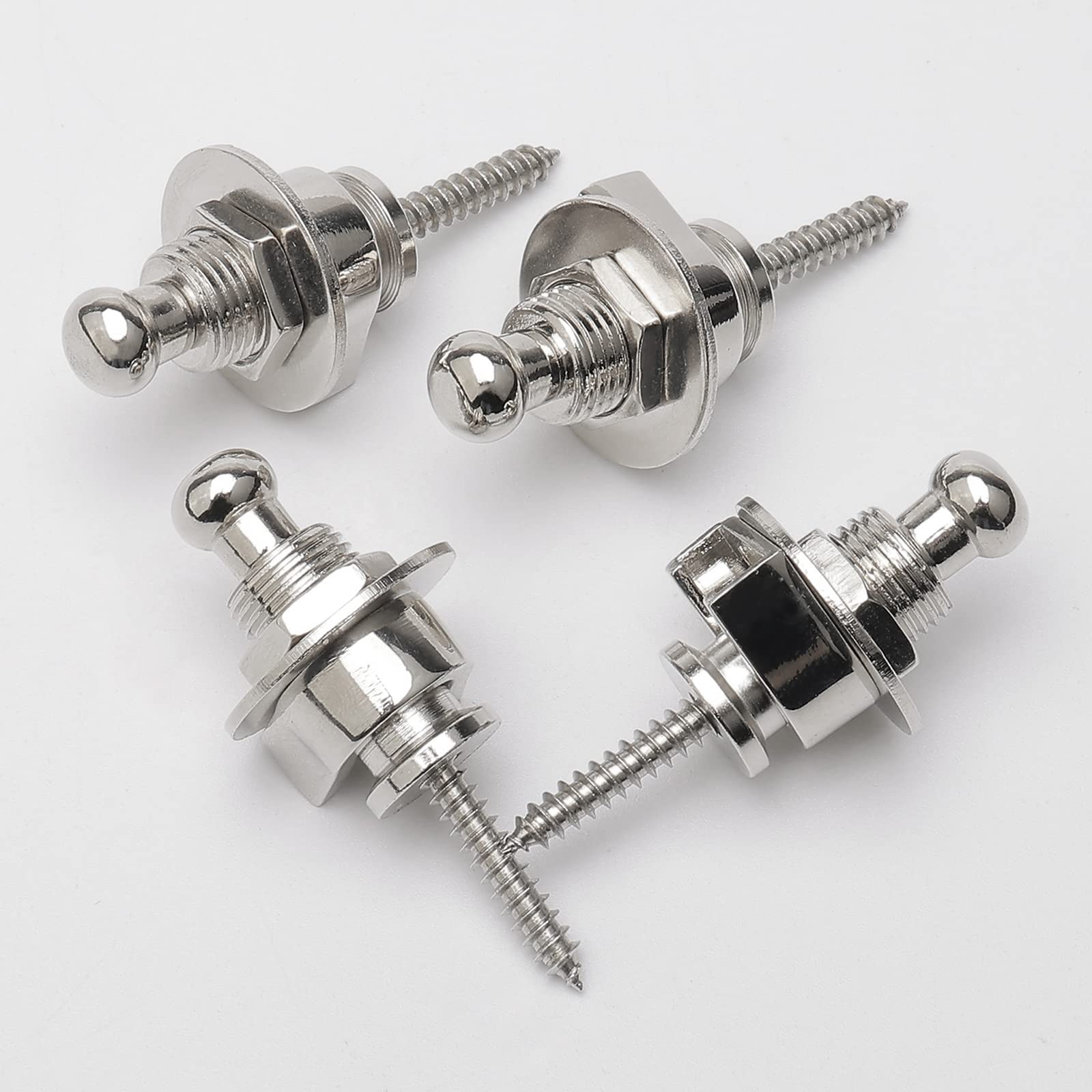 Unxuey Silver Guitar Strap Locks And Buttons Security Quick Release Straplocks Strap Retainer Guitar Replacements (Pack Of 4)